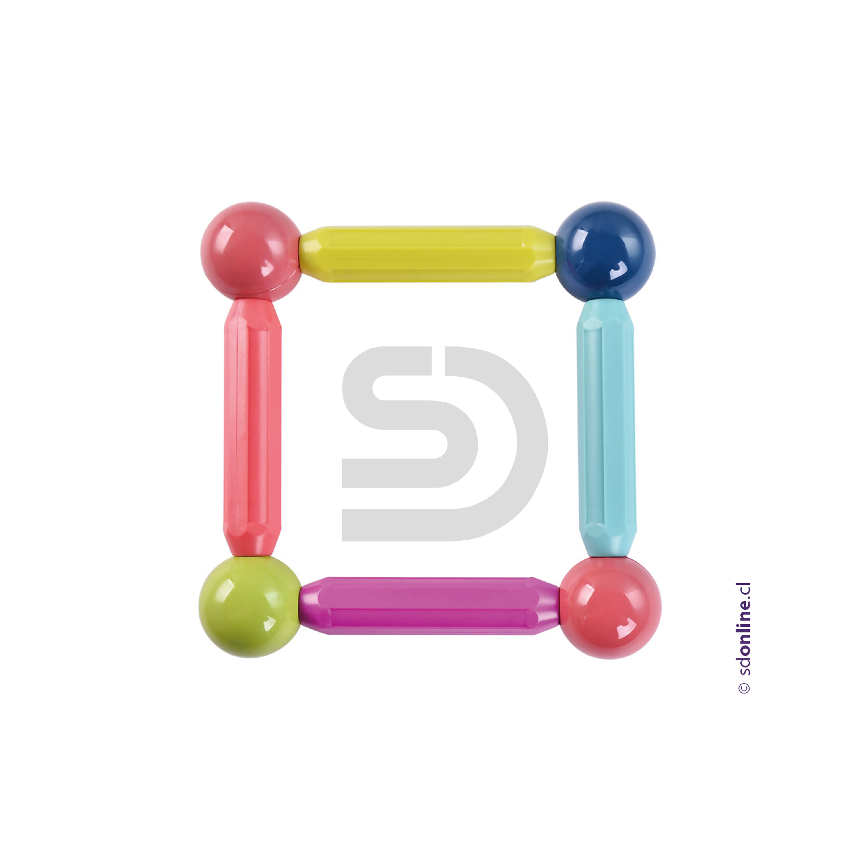 Juego construcción magnético con barras  3