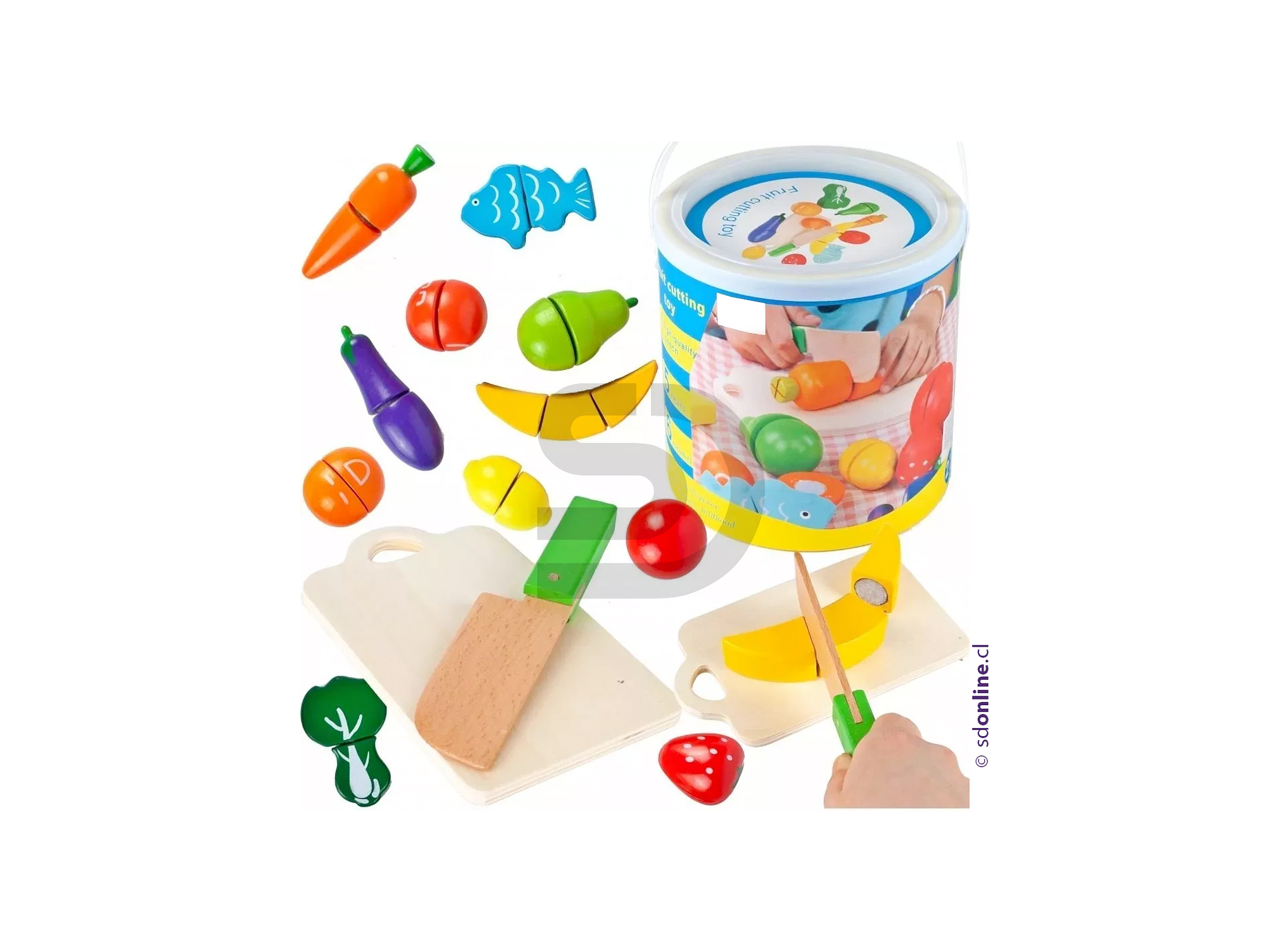 Canasta frutas y verduras con accesorios 1