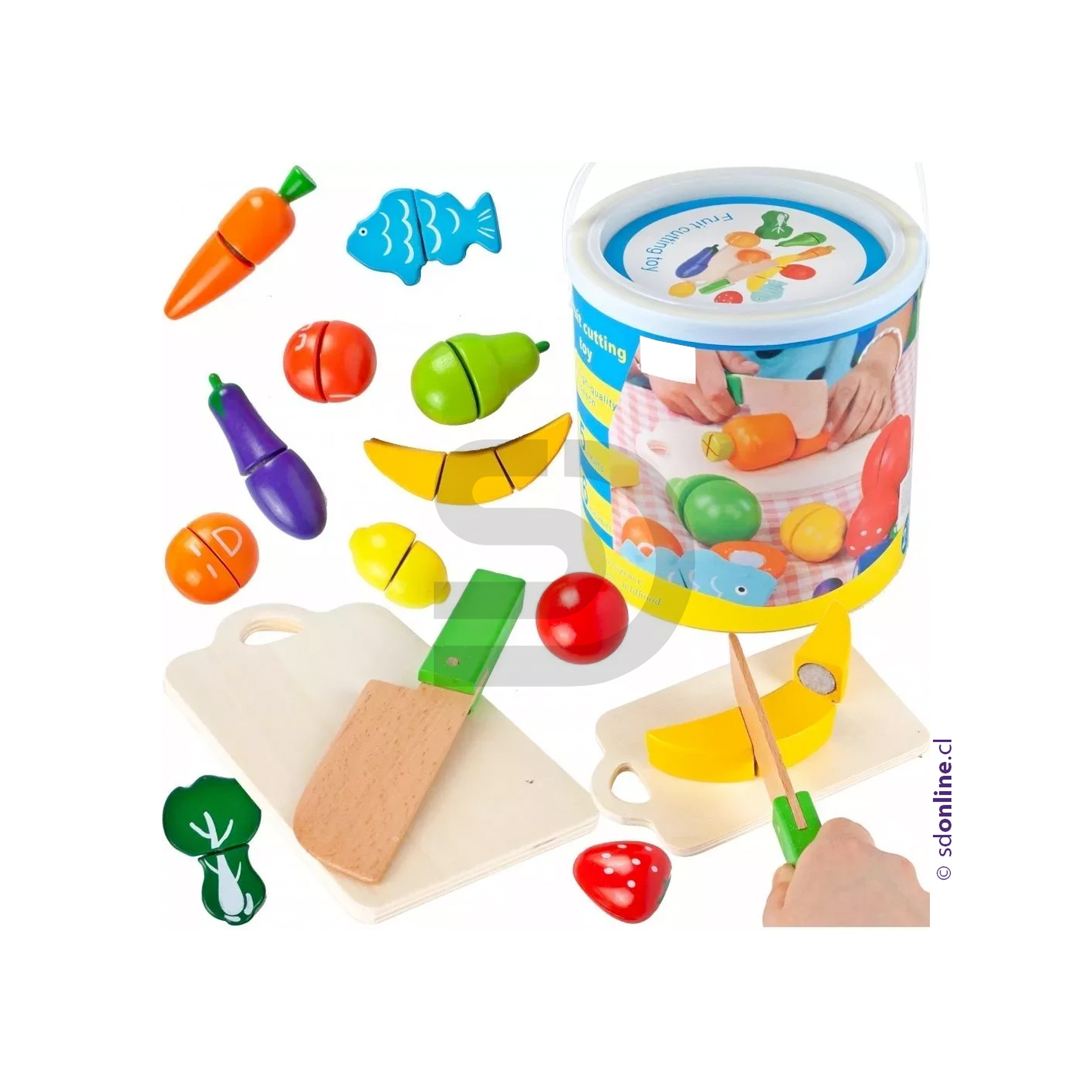 Canasta frutas y verduras con accesorios 1