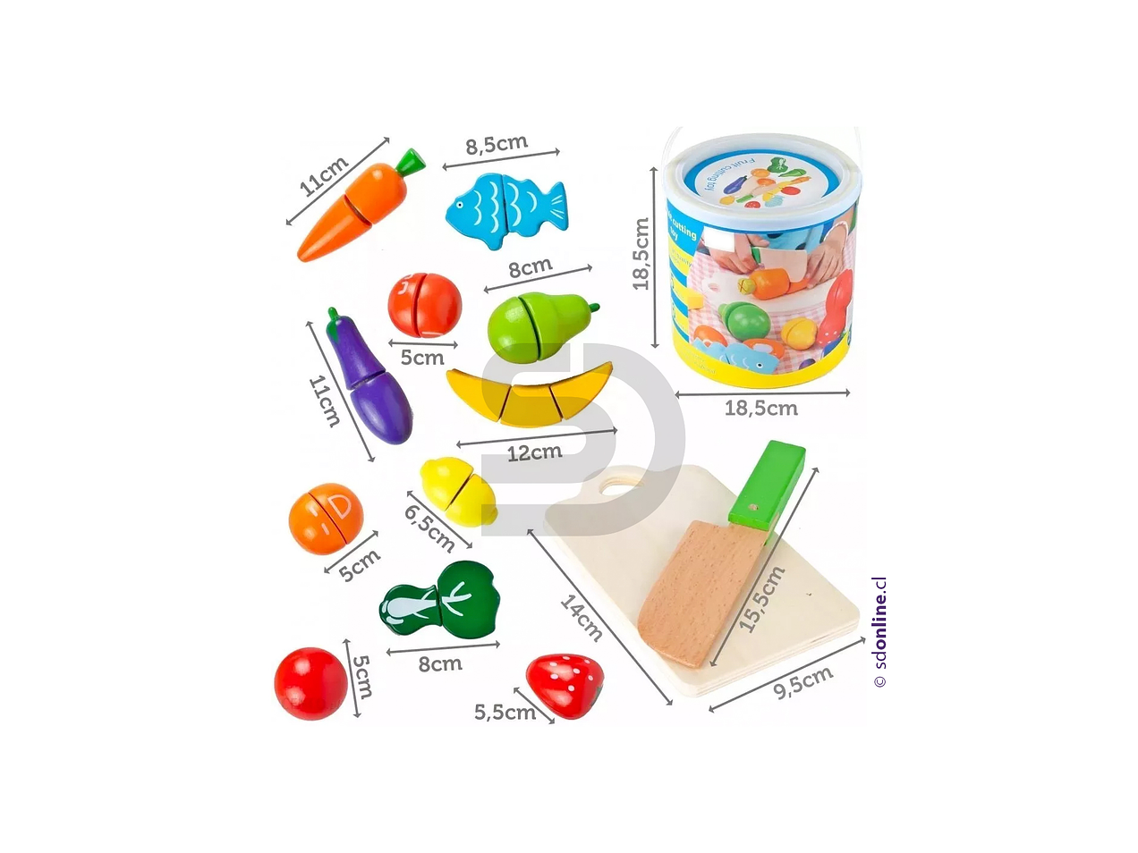 Canasta frutas y verduras con accesorios 3