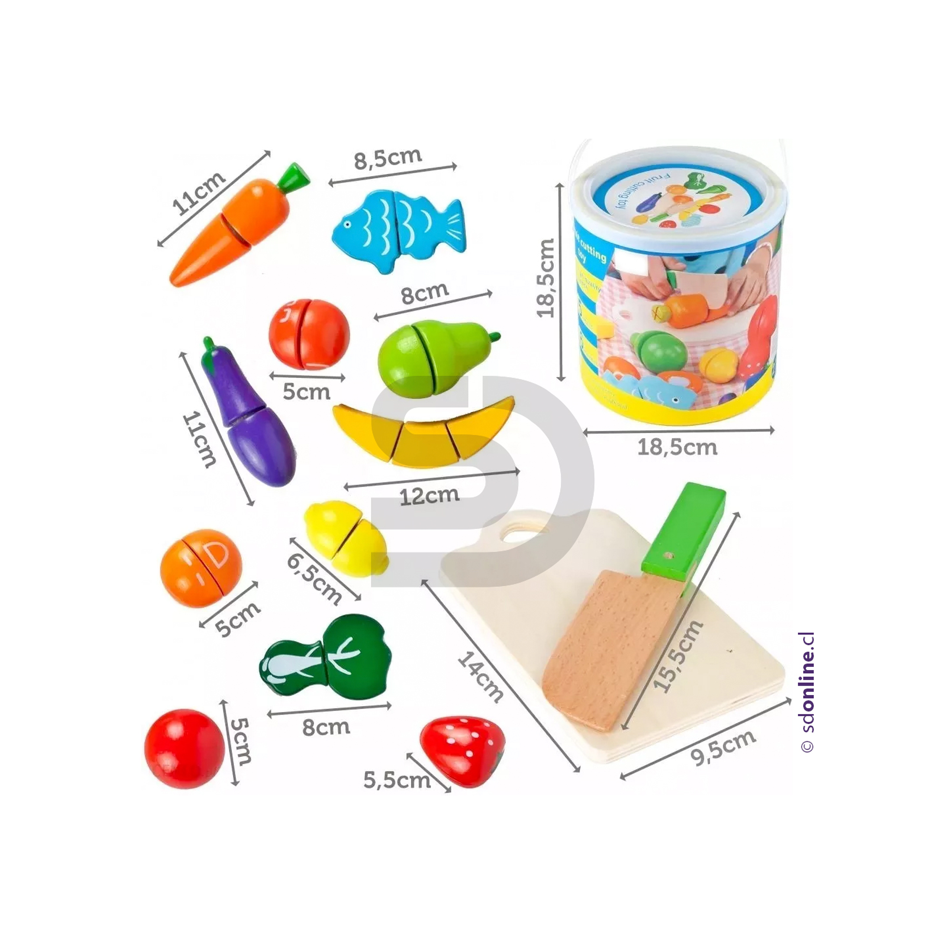Canasta frutas y verduras con accesorios 3