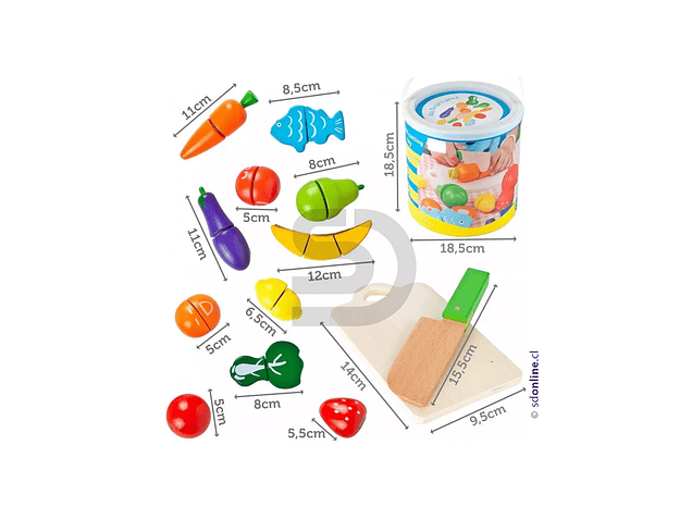 Canasta frutas y verduras con accesorios 3