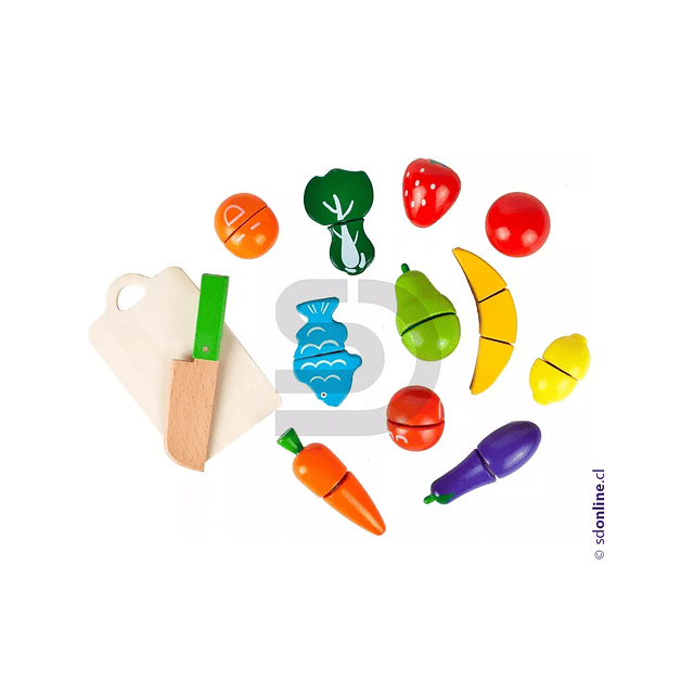 Canasta frutas y verduras con accesorios