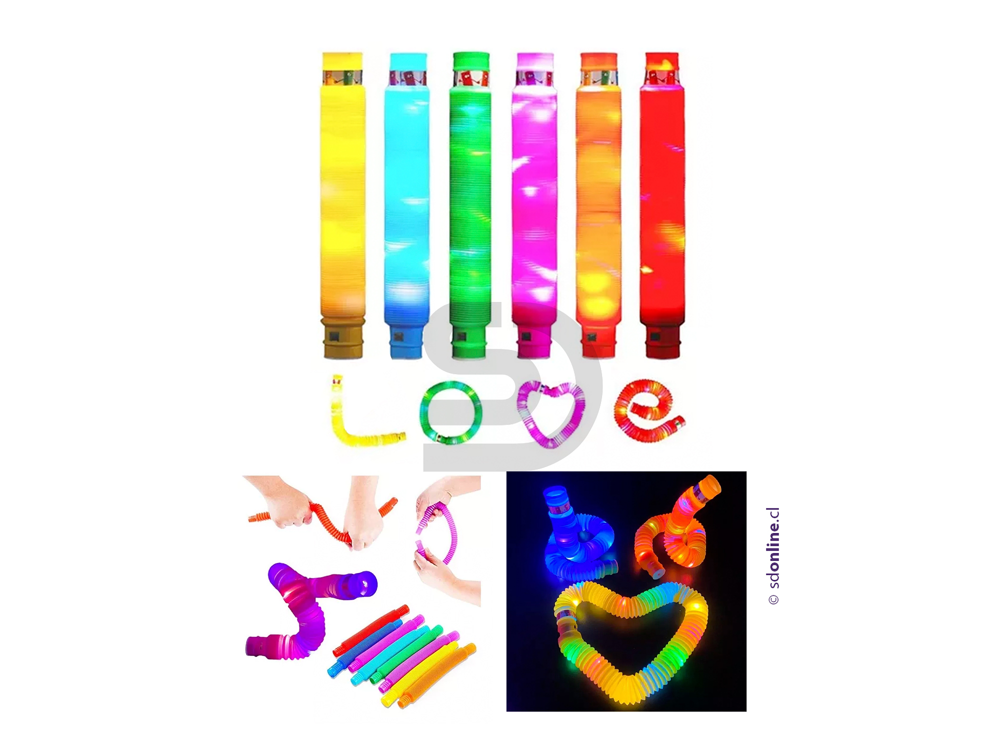 Pop it tubos con luces led 1