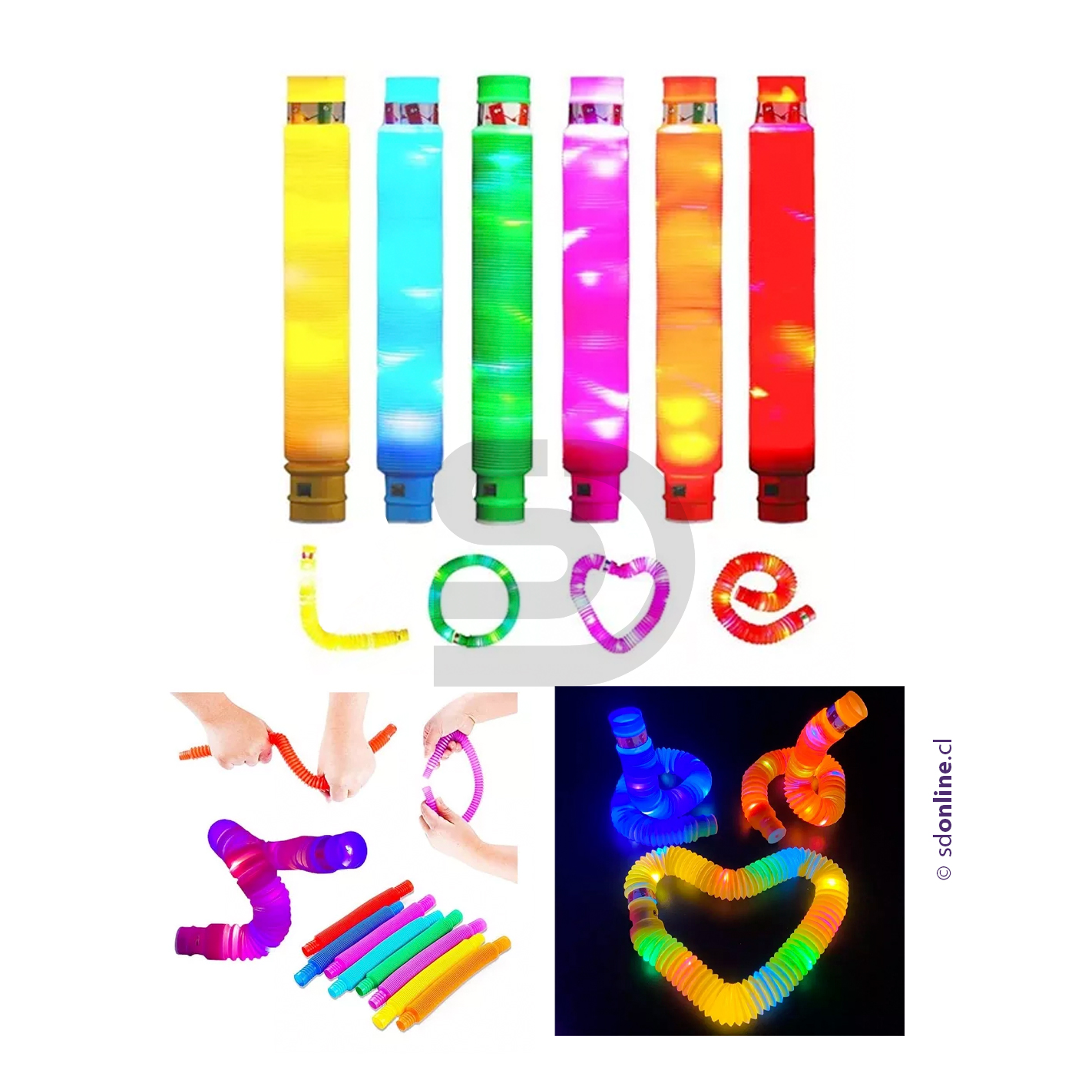 Pop it tubos con luces led 1