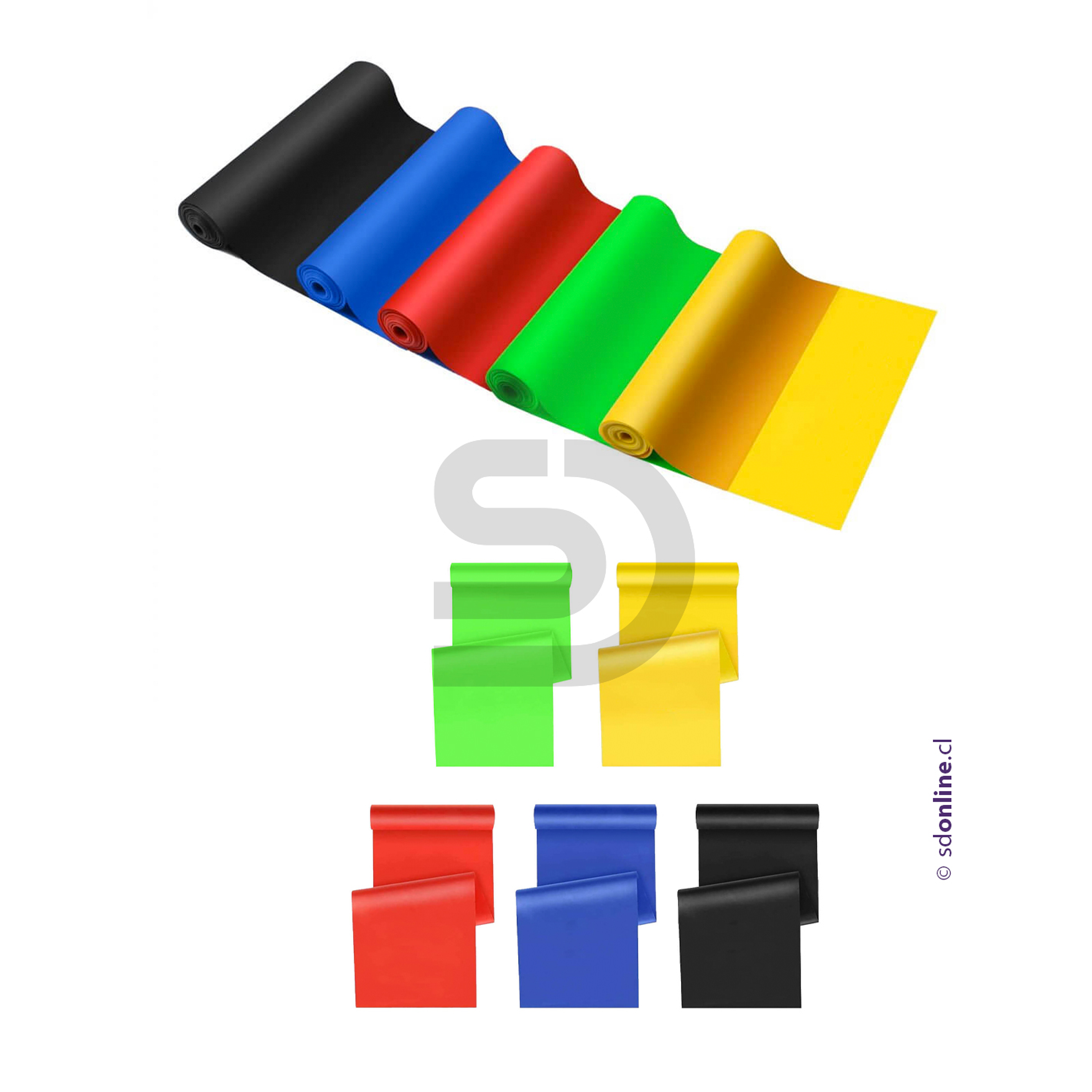 Set de 5 bandas elásticas de resistencia 1