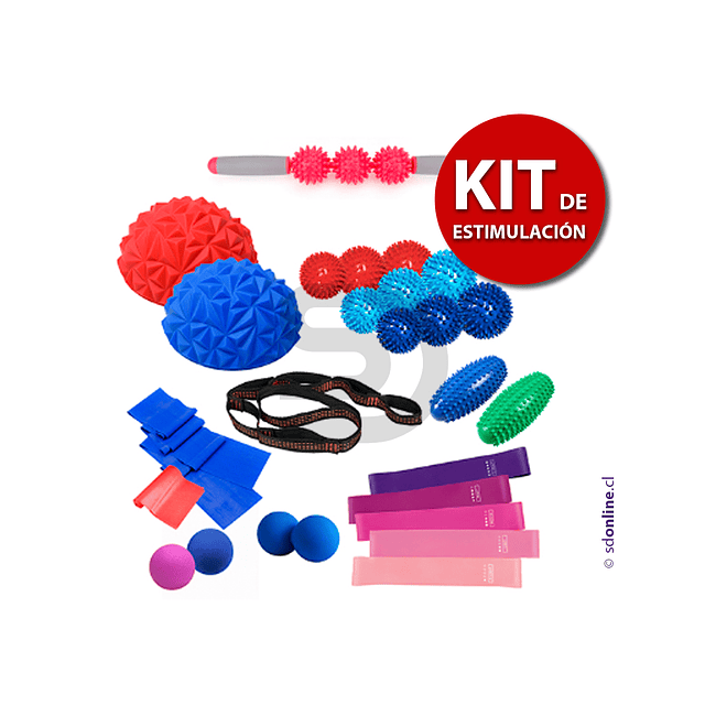 Kit estimulación sensorial, masaje y elongación 25 pzas.