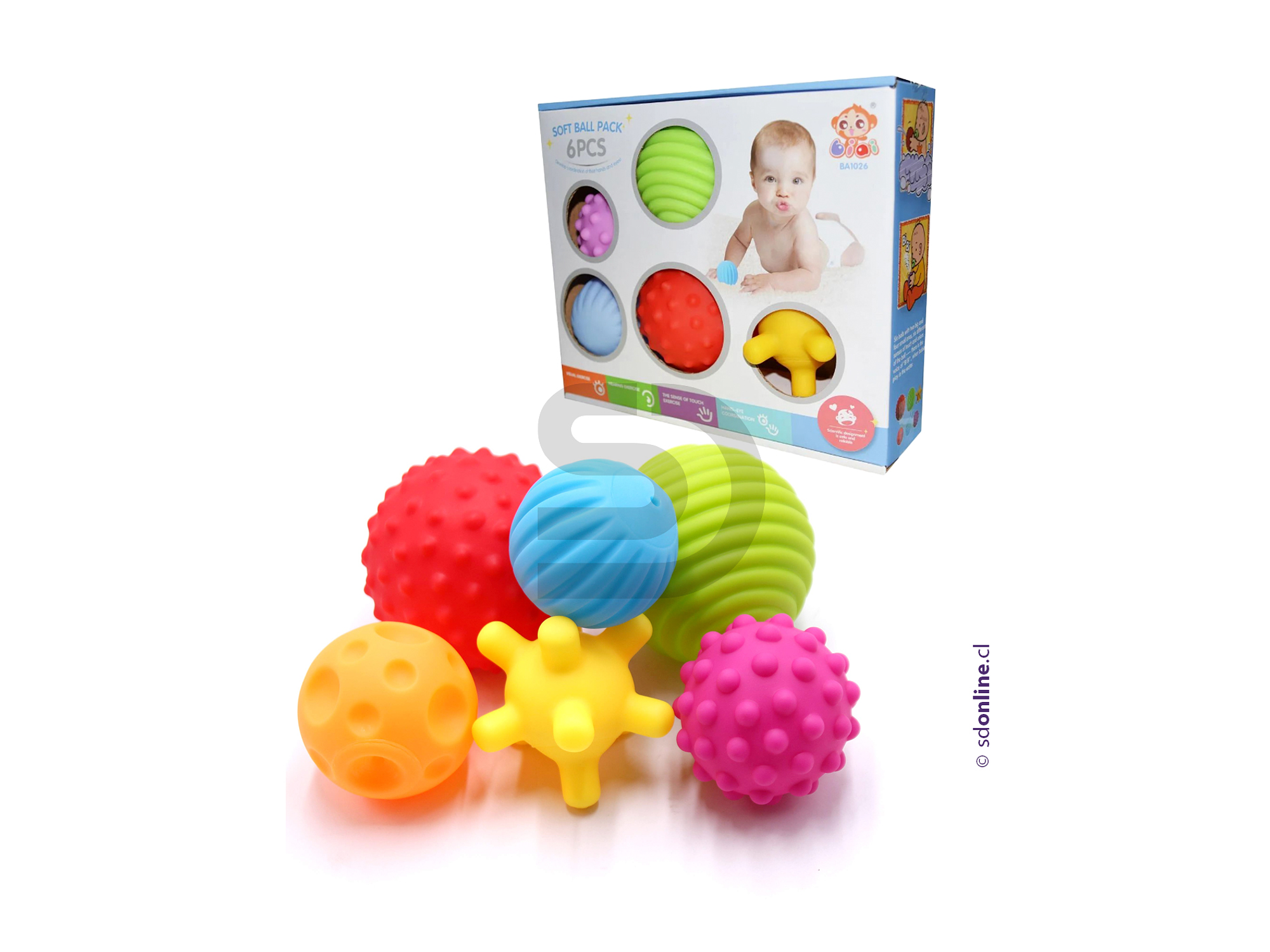 Set 6 pelotas táctiles sensoriales  1