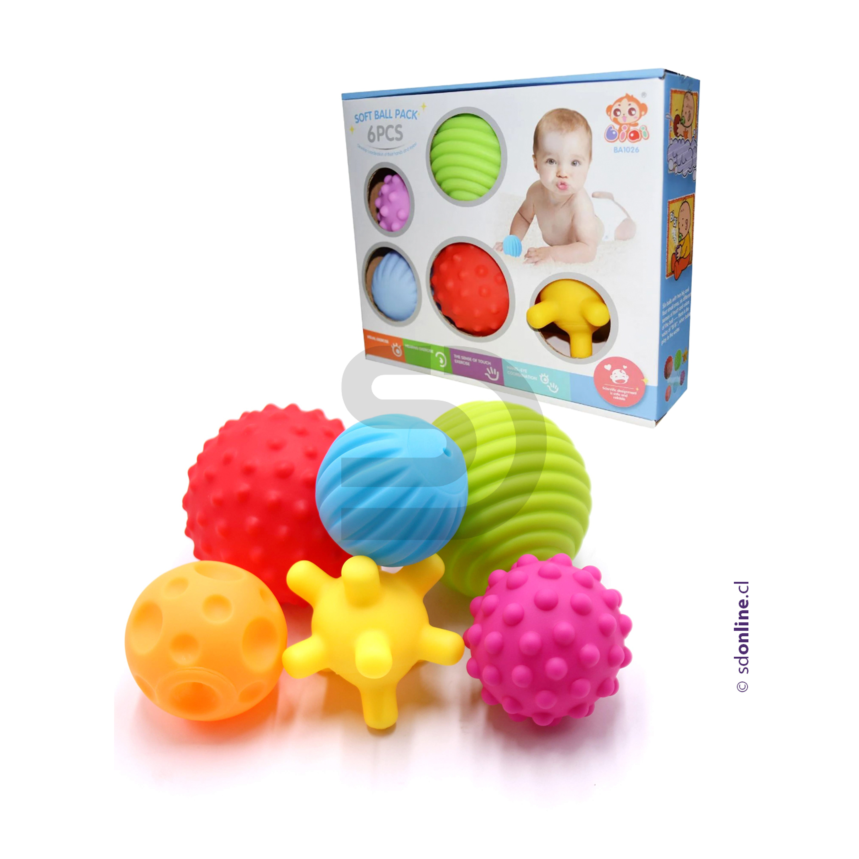 Set 6 pelotas táctiles sensoriales  1