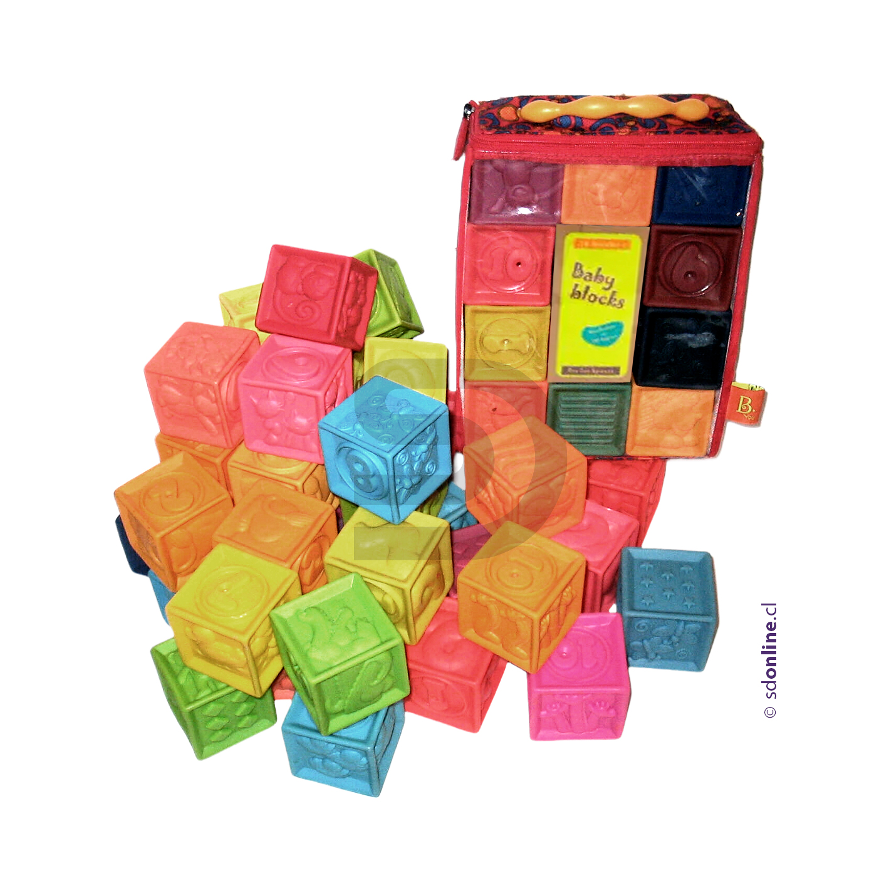 Maleta 10 cubos blandos colores y texturas. 5,5x5,5 cms 2