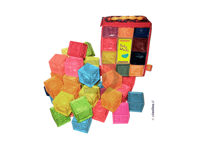 Maleta 10 cubos blandos colores y texturas. 5,5x5,5 cms 2