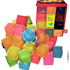 Maleta 10 cubos blandos colores y texturas. 5,5x5,5 cms