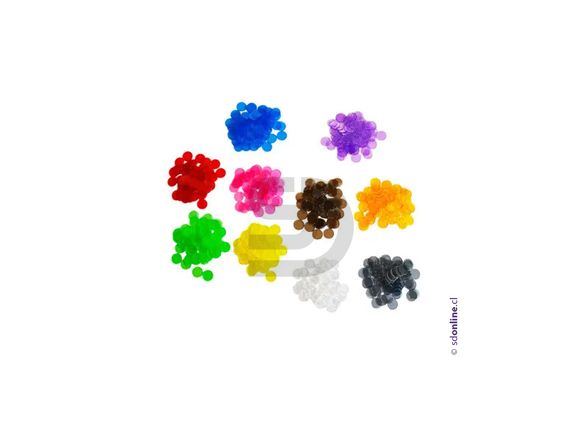 Fichas contadoras 500 U traslucidas 10 colores 22mm 1
