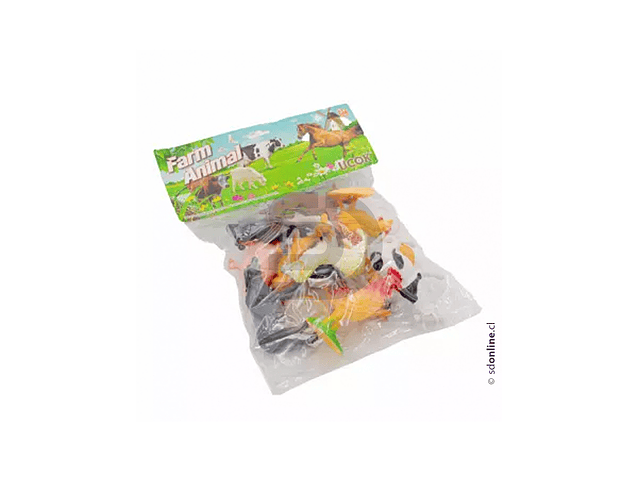 Set animales granja 12 pzas - Tamaño  13 x 10 cm. 1