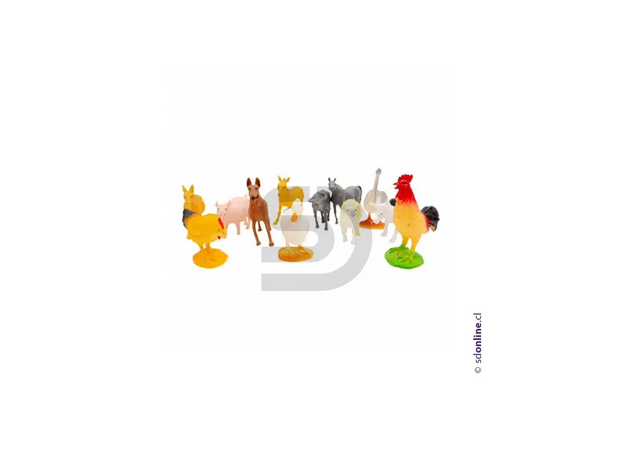 Set animales granja 12 pzas - Tamaño  13 x 10 cm. 2