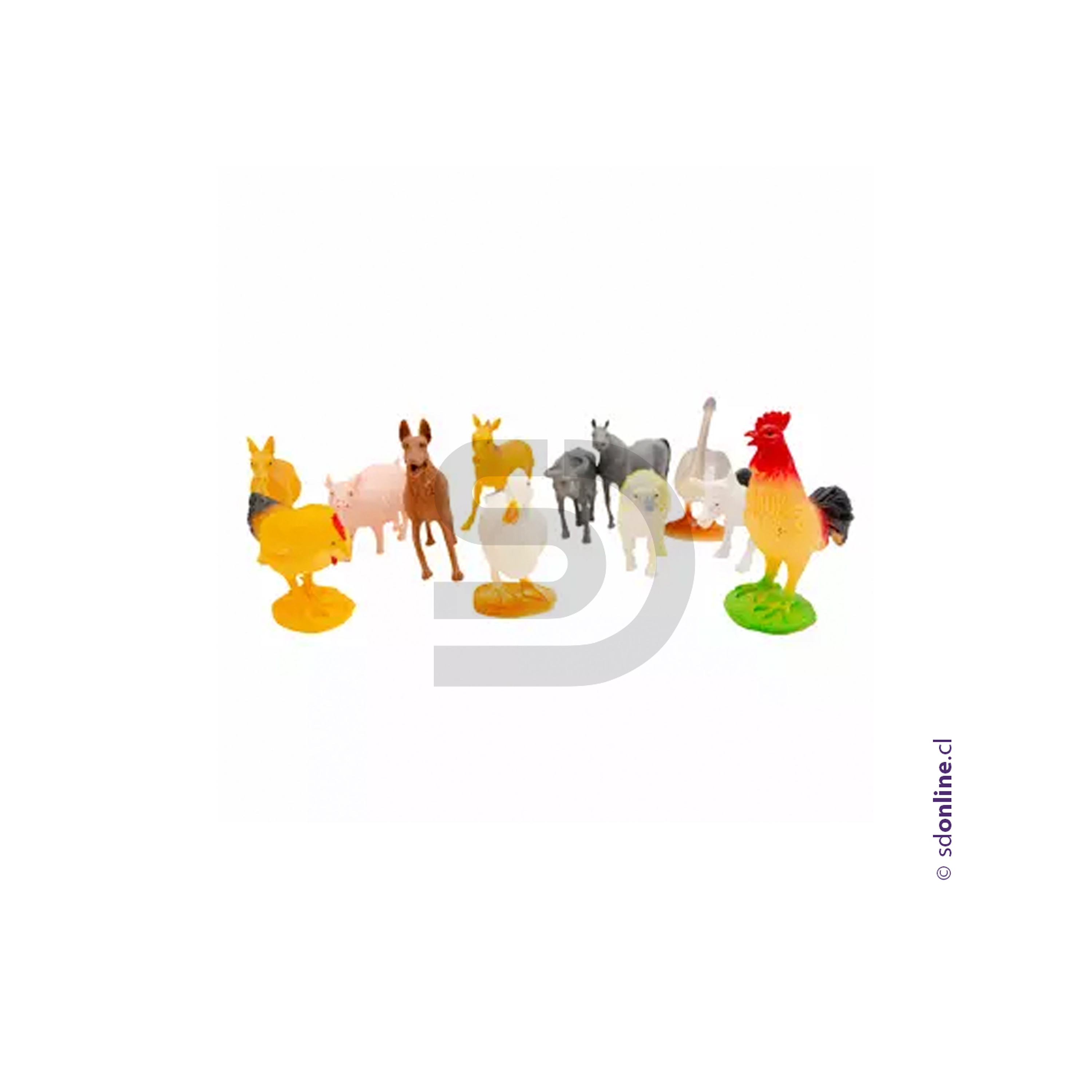 Set animales granja 12 pzas - Tamaño  13 x 10 cm. 2