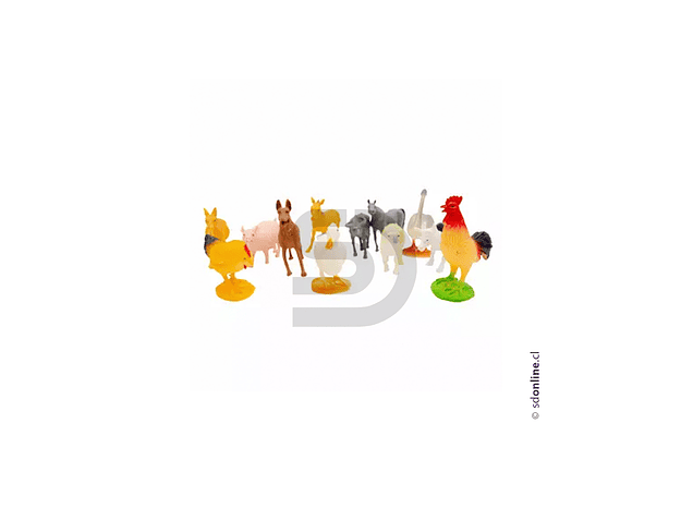 Set animales granja 12 pzas - Tamaño  13 x 10 cm. 2
