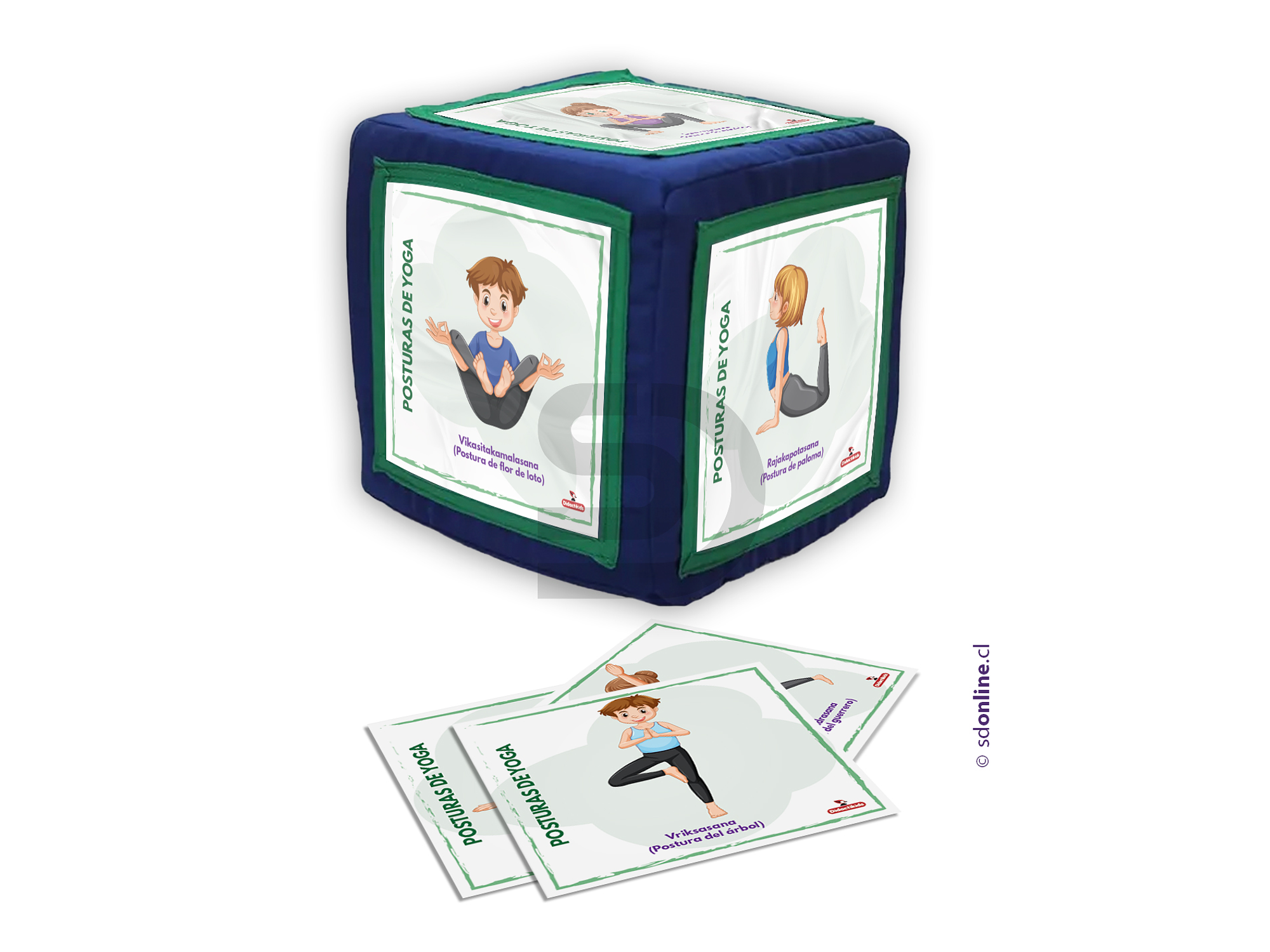 Cubo con posturas de yoga 1