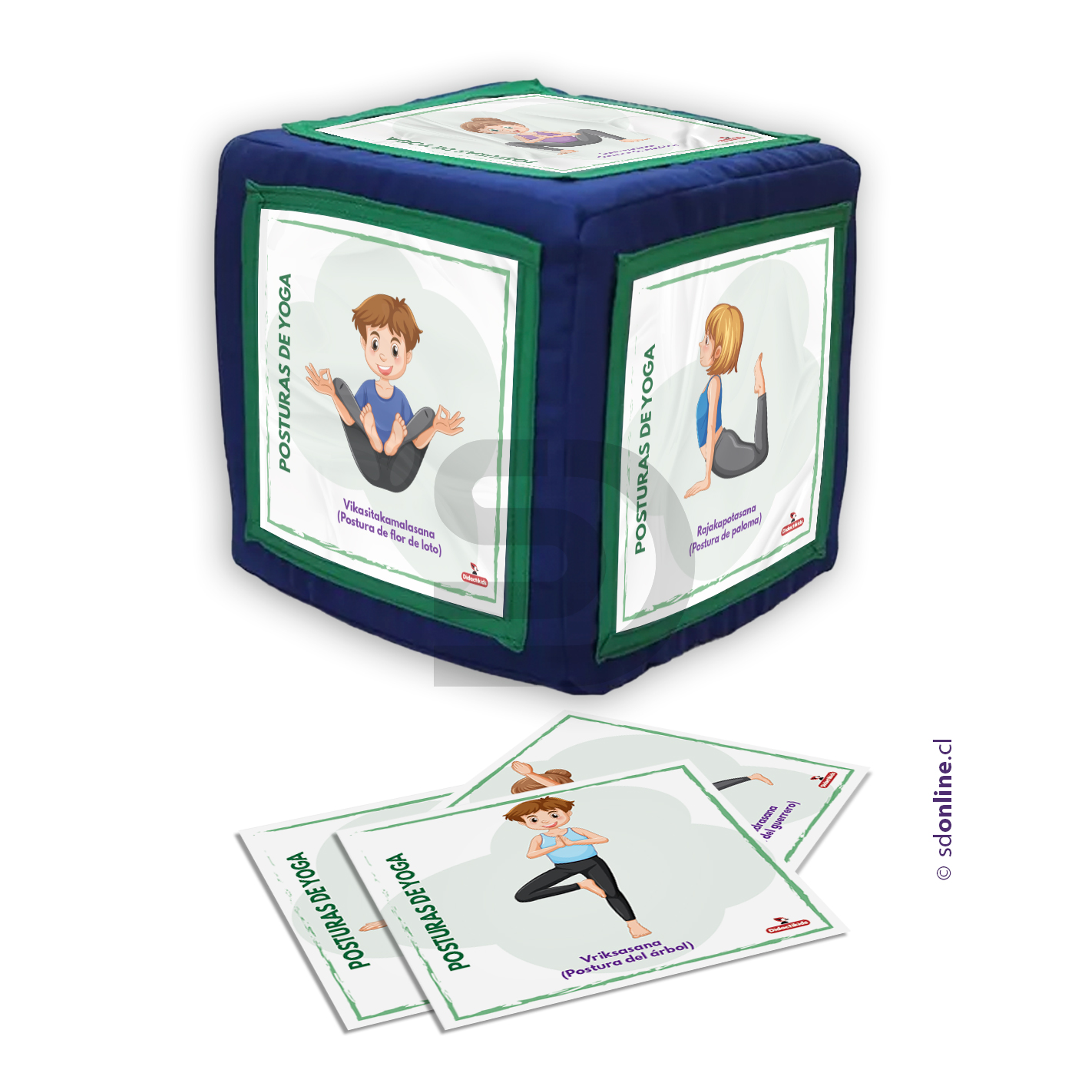 Cubo con posturas de yoga 1