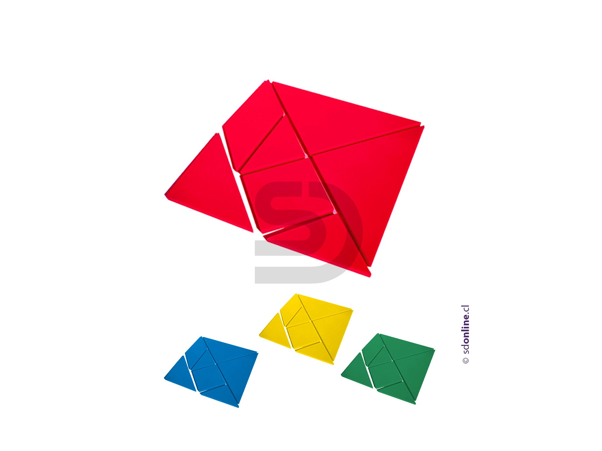 Tangrama plástico 10 cm (Set de 10 tangramas) 1