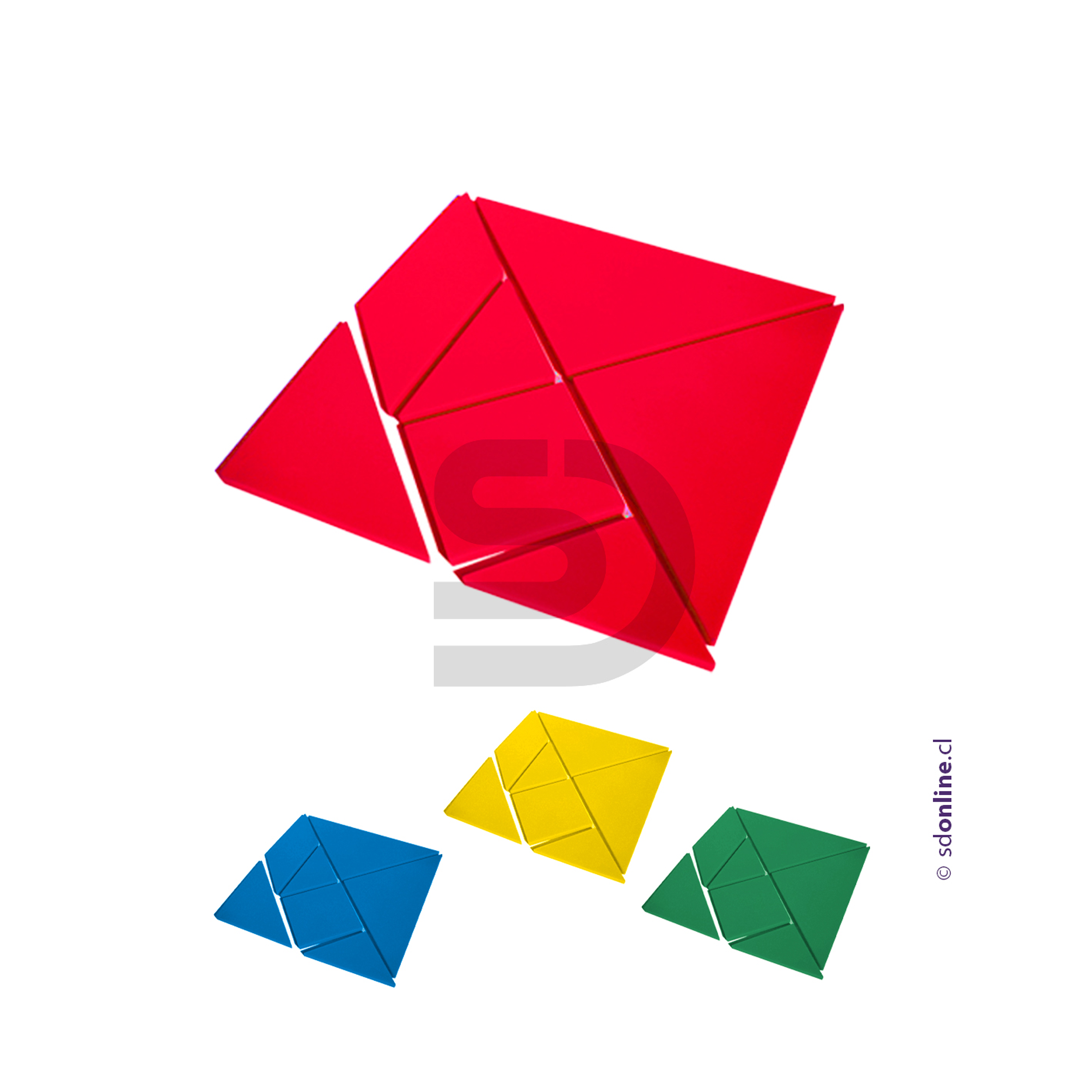 Tangrama plástico 10 cm (Set de 10 tangramas) 1