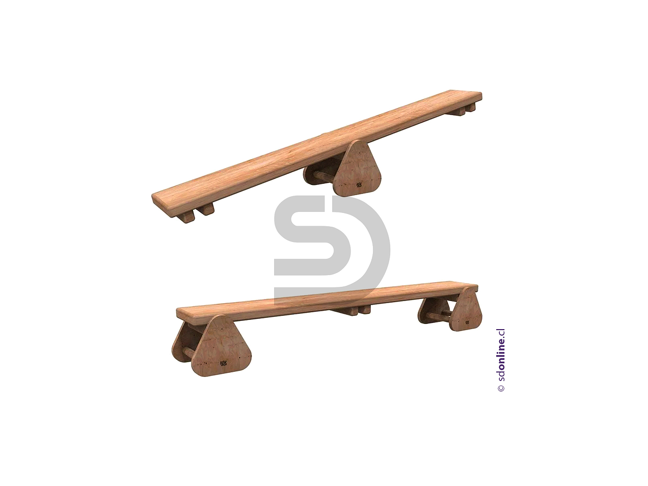 Pasarela de equilibrio Pikler madera 150x18x27 cm 1