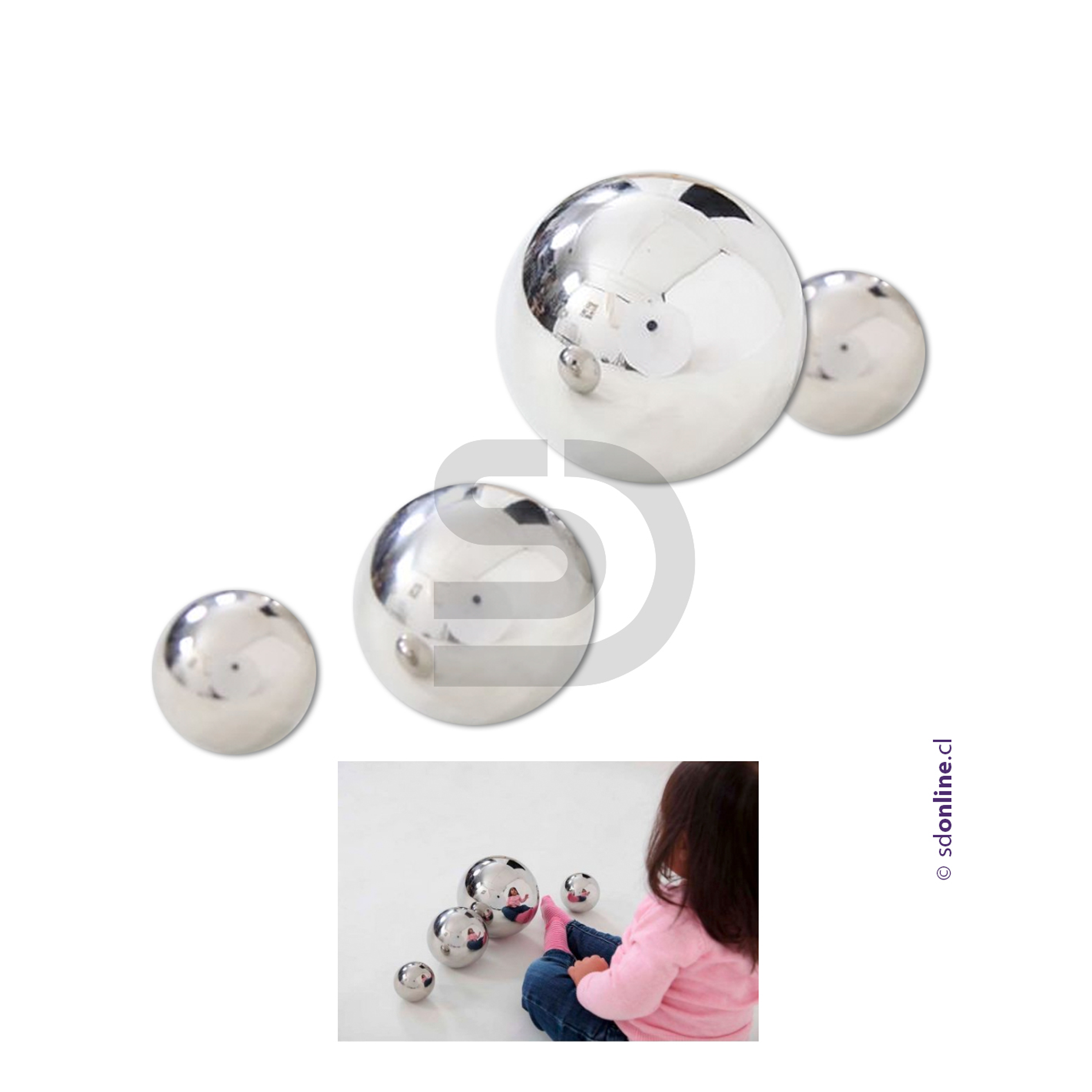 Set pelotas sensoriales con reflejo - espejo  1