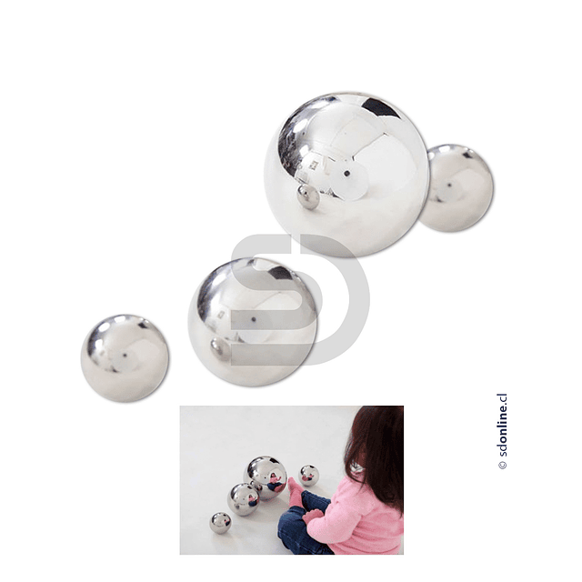 Set pelotas sensoriales con reflejo - espejo 