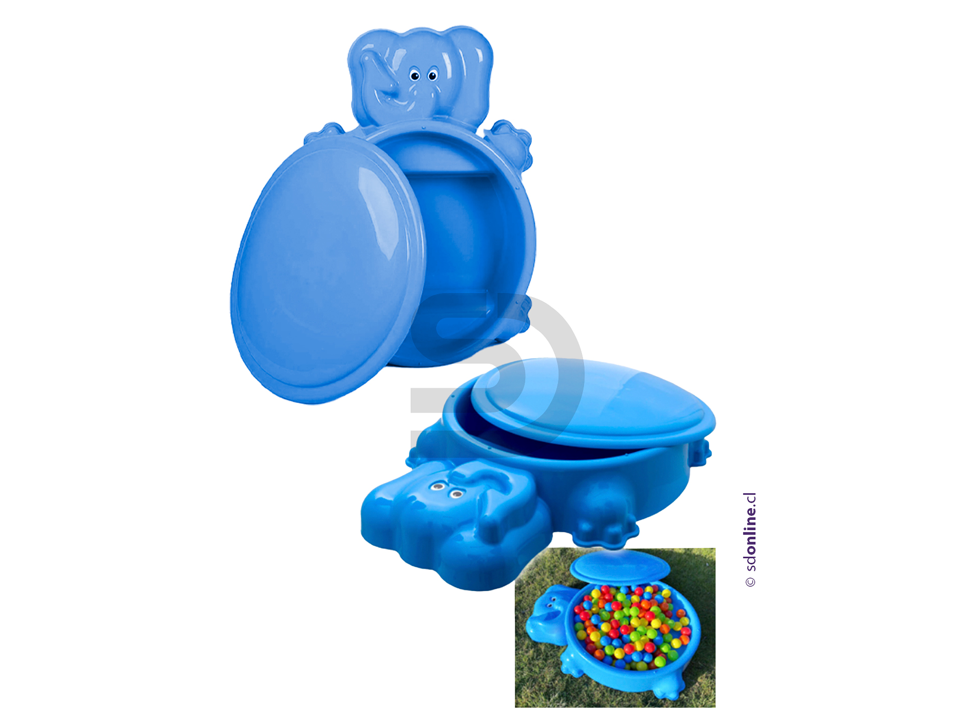 Caja de arena con tapa elefante 1