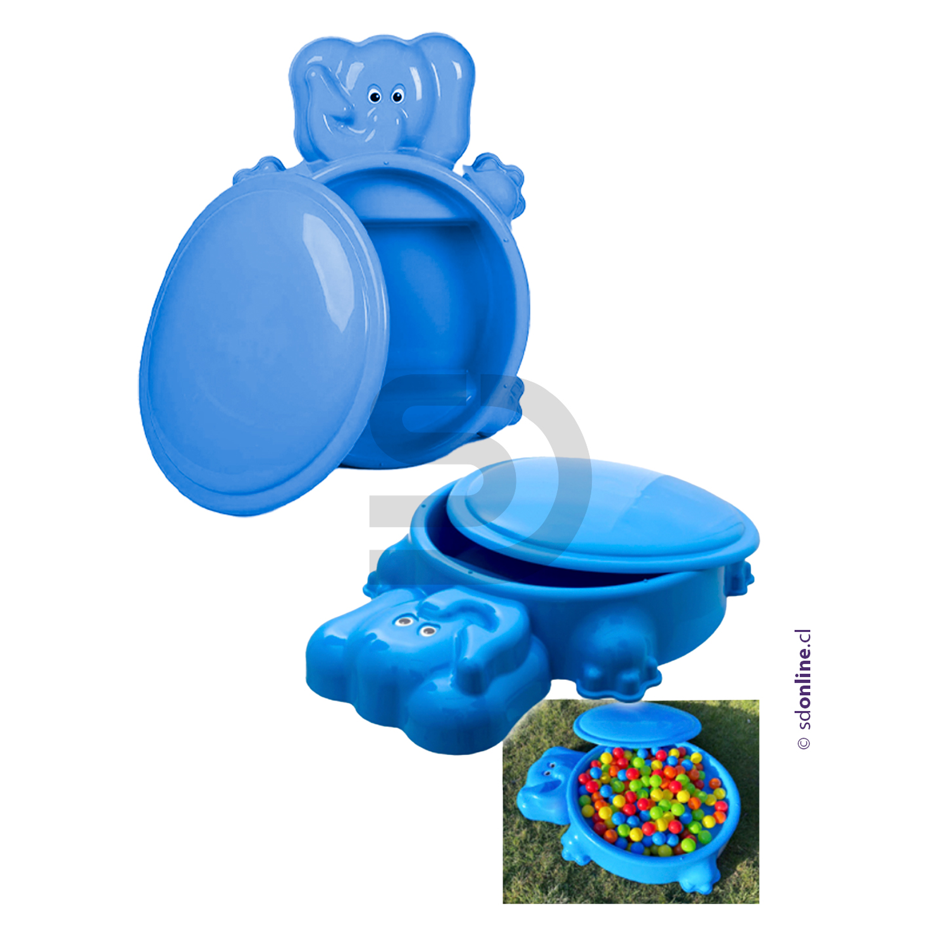 Caja de arena con tapa elefante 1