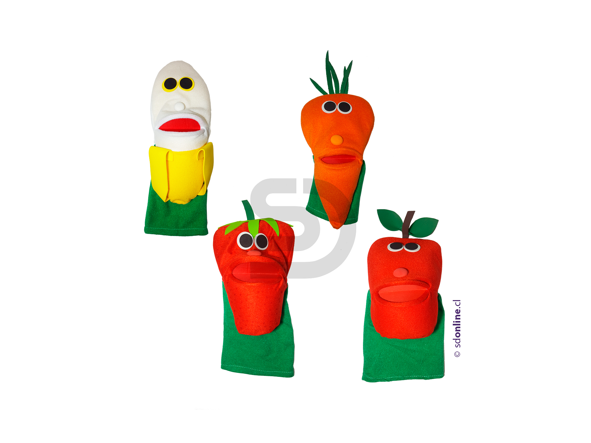 Títeres frutas y verduras con guion teatral 4Unid 1