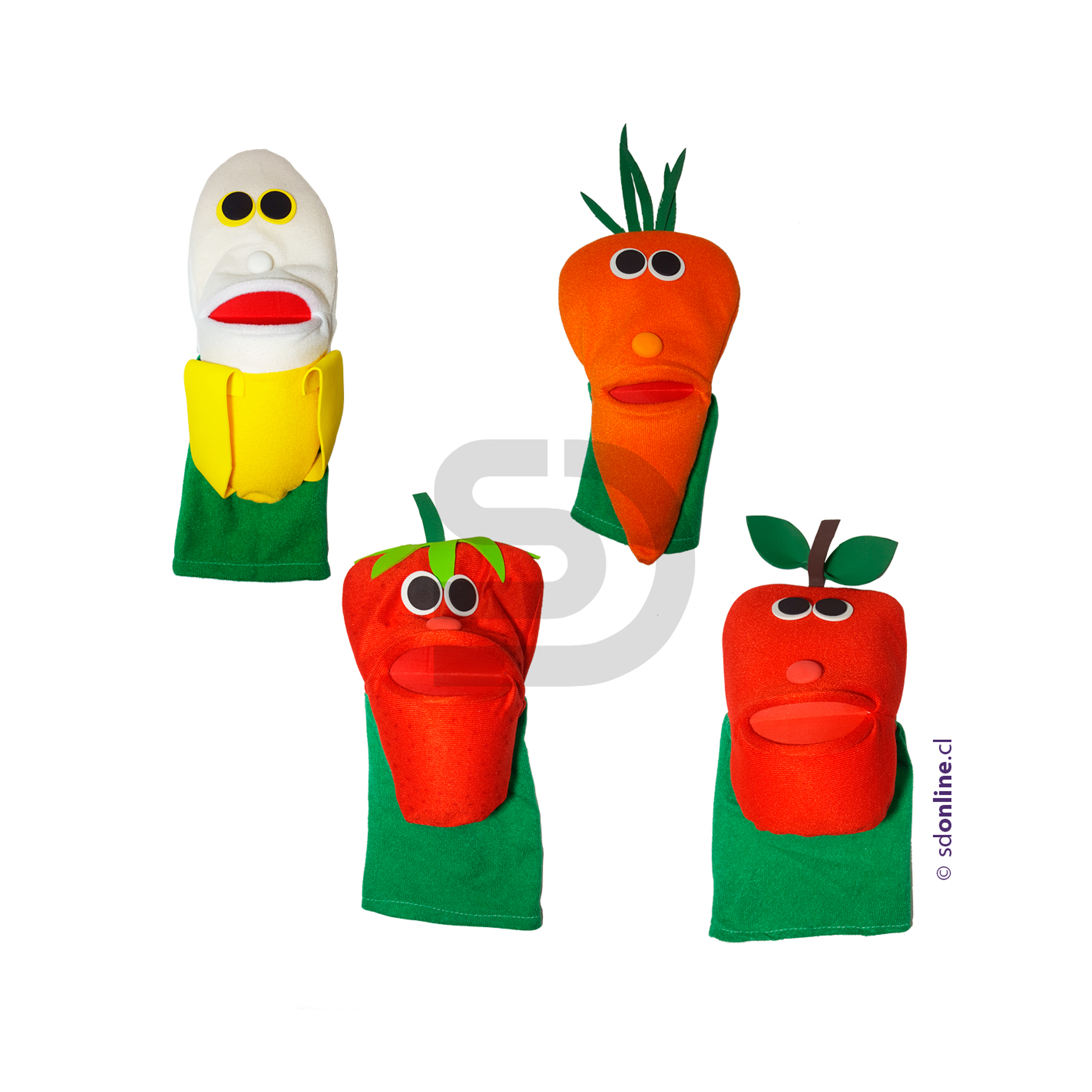 Títeres frutas y verduras con guion teatral 4Unid 1