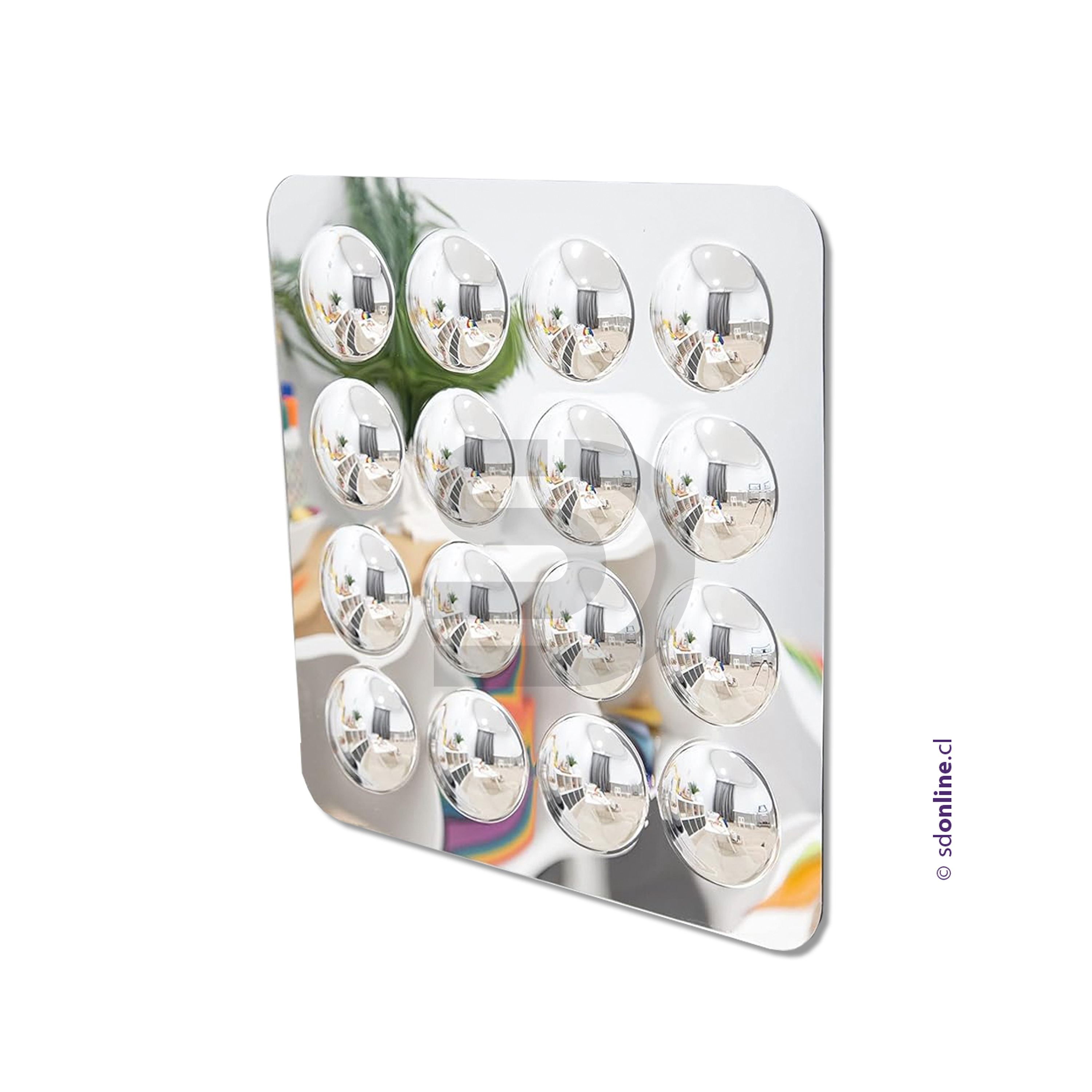 Espejo irrompible con círculos convexos 45 cm 1