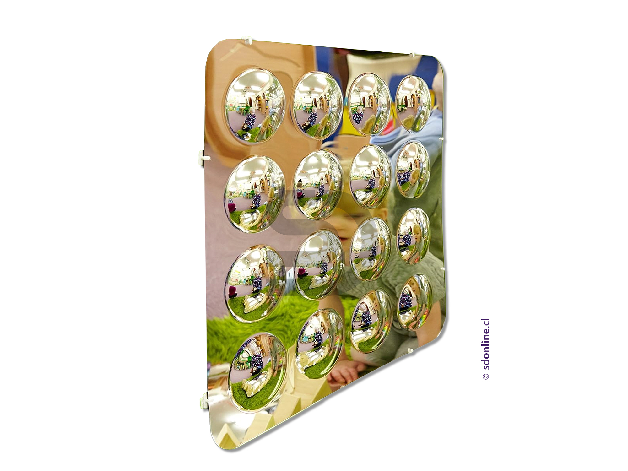 Espejo irrompible con círculos convexos 45 cm 2