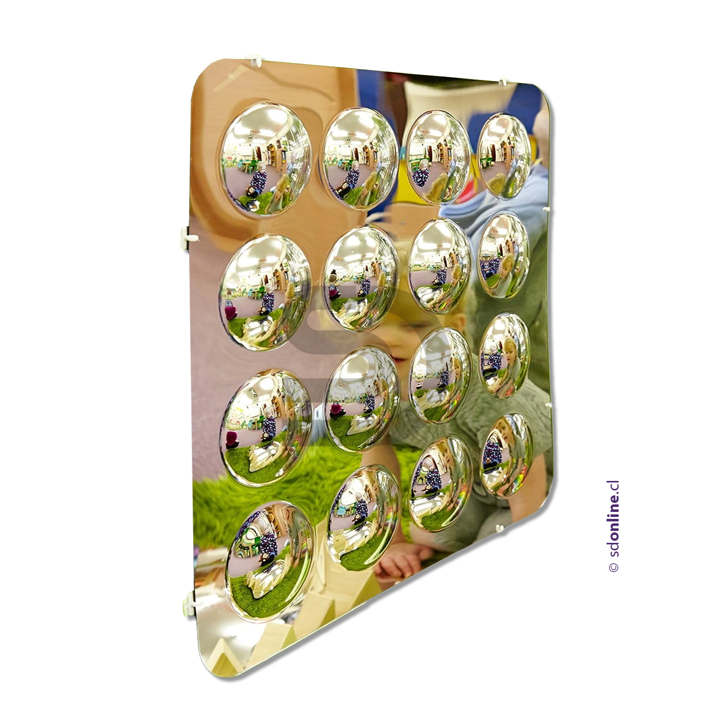 Espejo irrompible con círculos convexos 45 cm 2