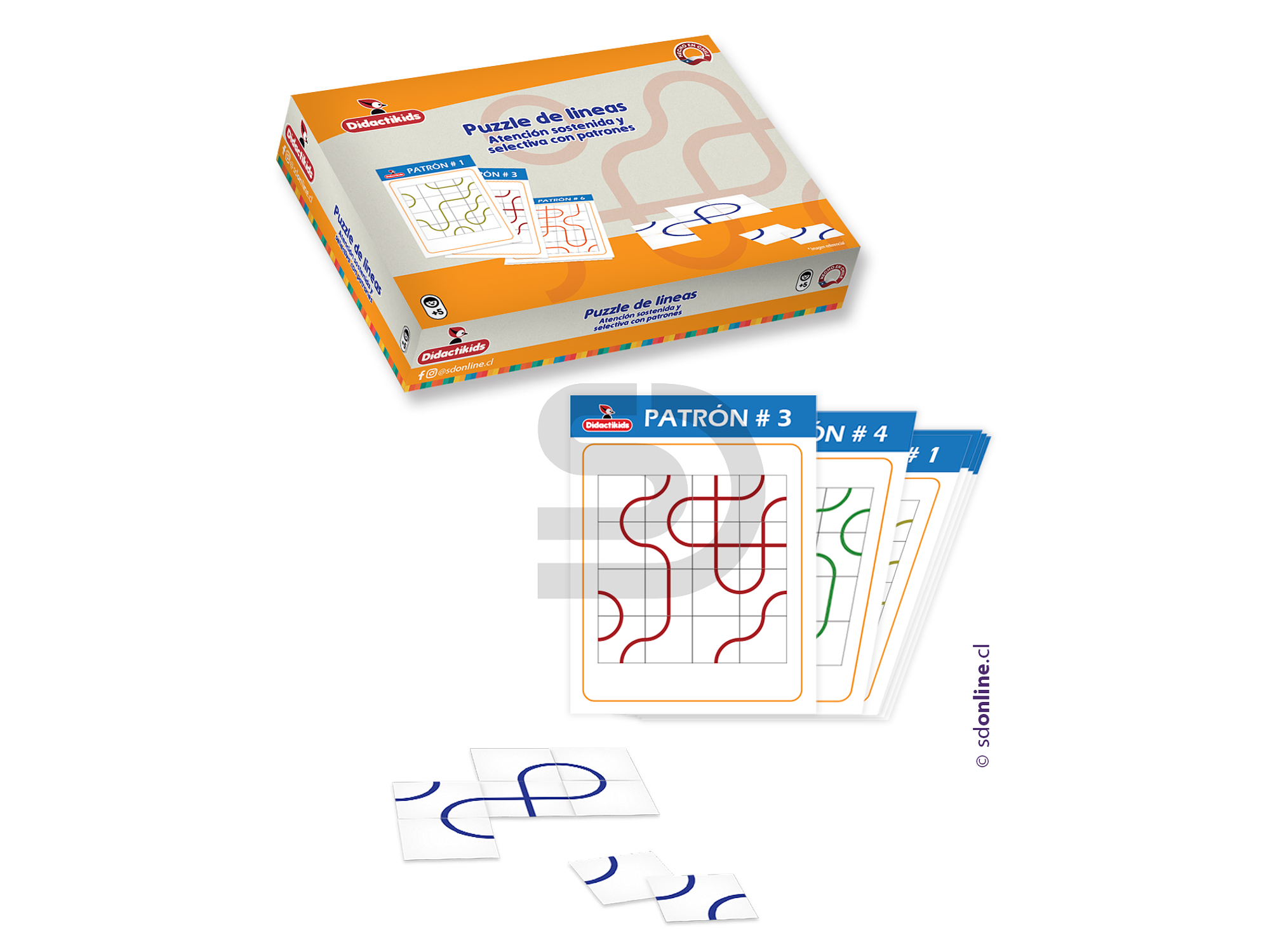 Puzzle de lineas atención sostenida y selectiva con patrones 1