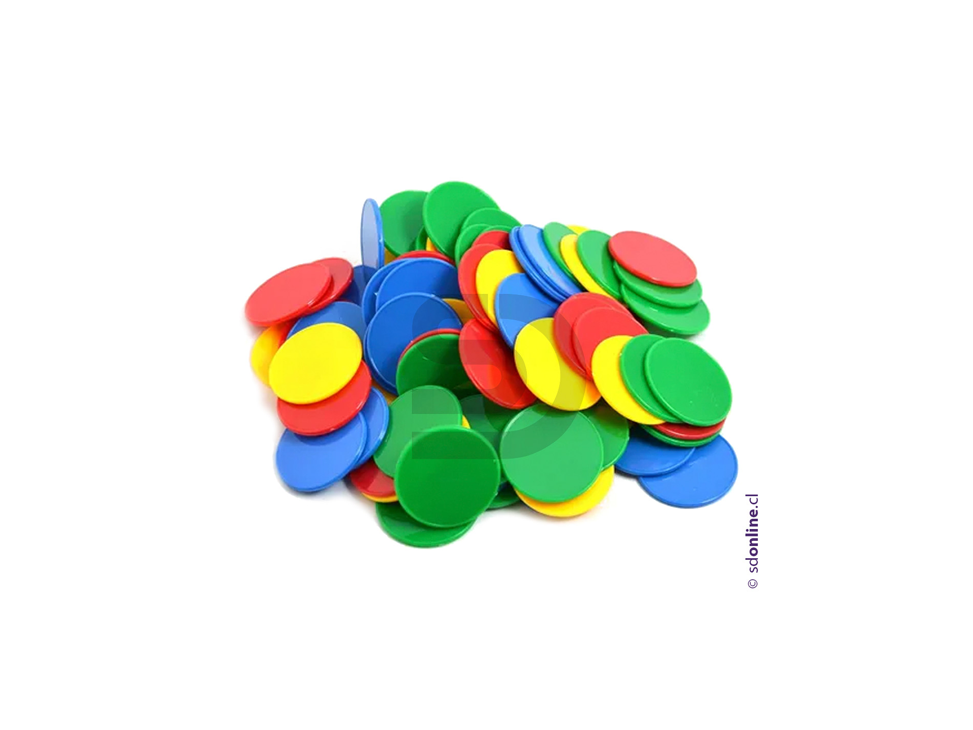 Fichas plásticas color según disponibilidad 15 mm 100 Und. 1