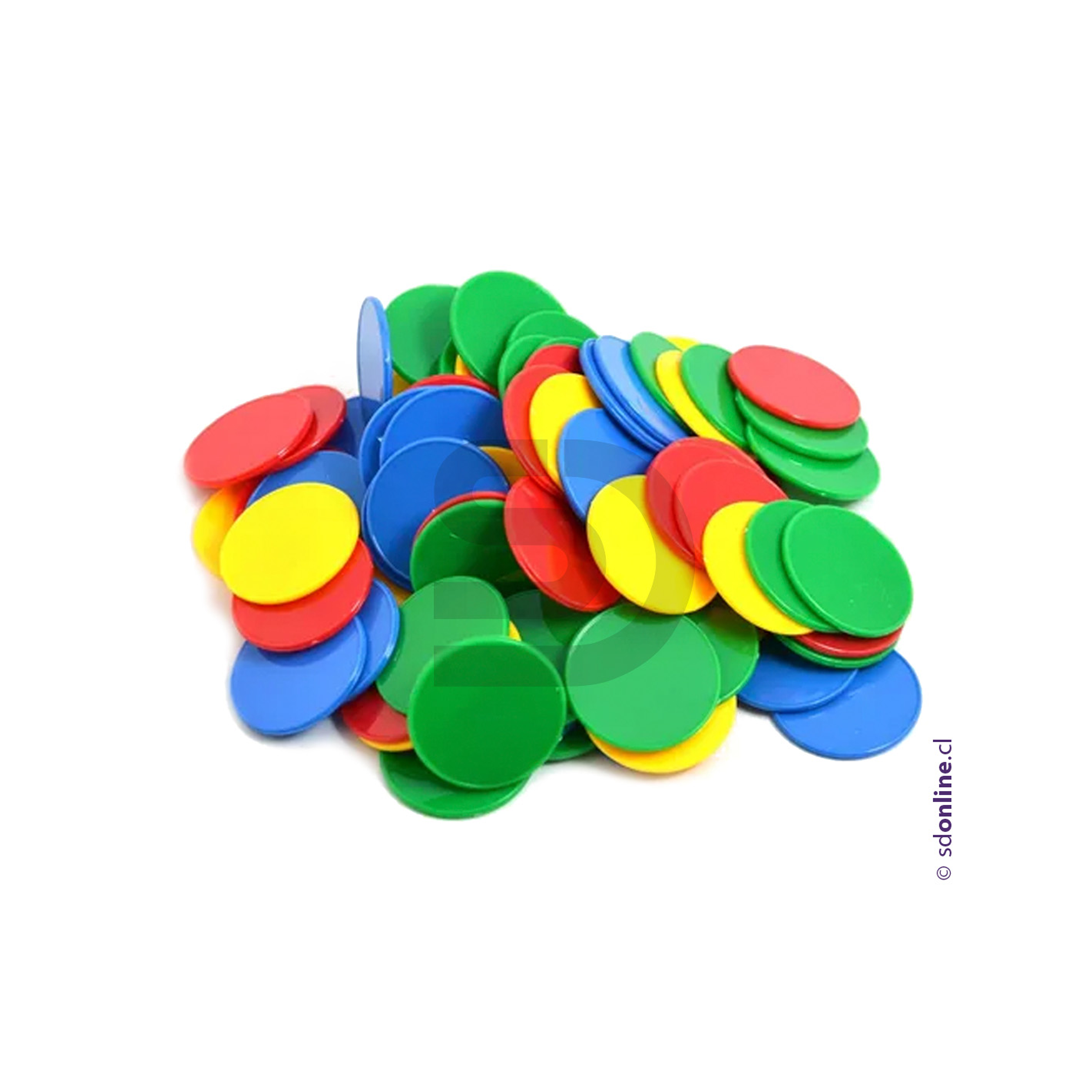 Fichas plásticas color según disponibilidad 15 mm 100 Und. 1