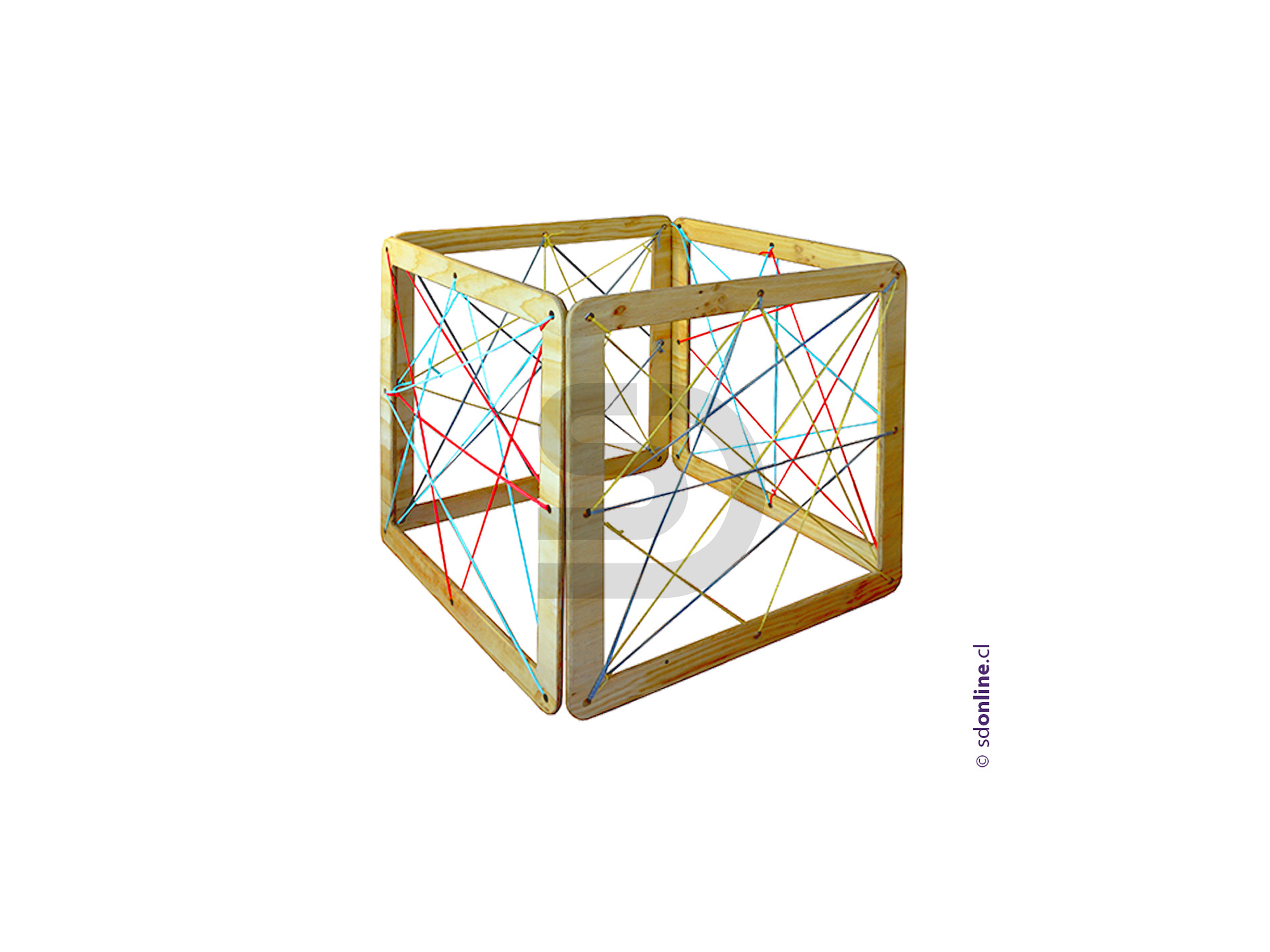 Cubo Telaraña madera terciado 1