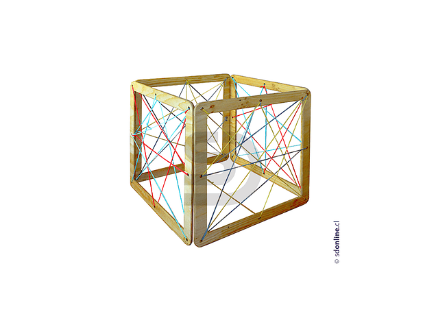 Cubo Telaraña madera terciado 1