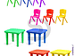 Mesa PVC infantil mas 4 sillas de colores - Miniatura 2