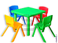 Mesa PVC infantil mas 4 sillas de colores - Miniatura 1