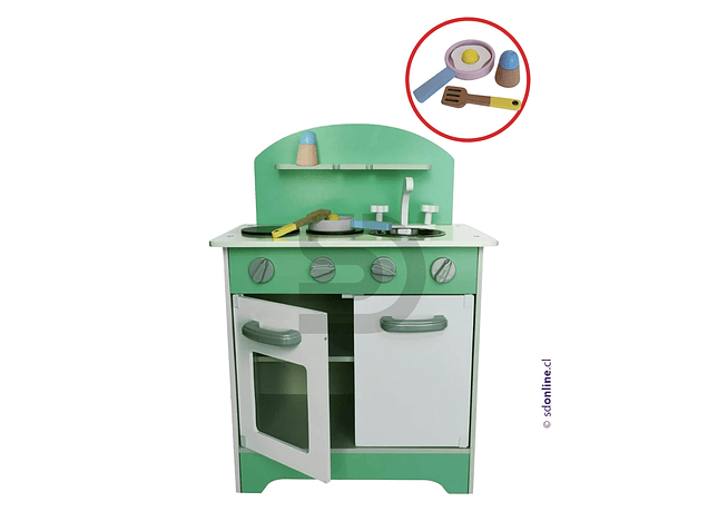 Cocina de madera con accesorios 2