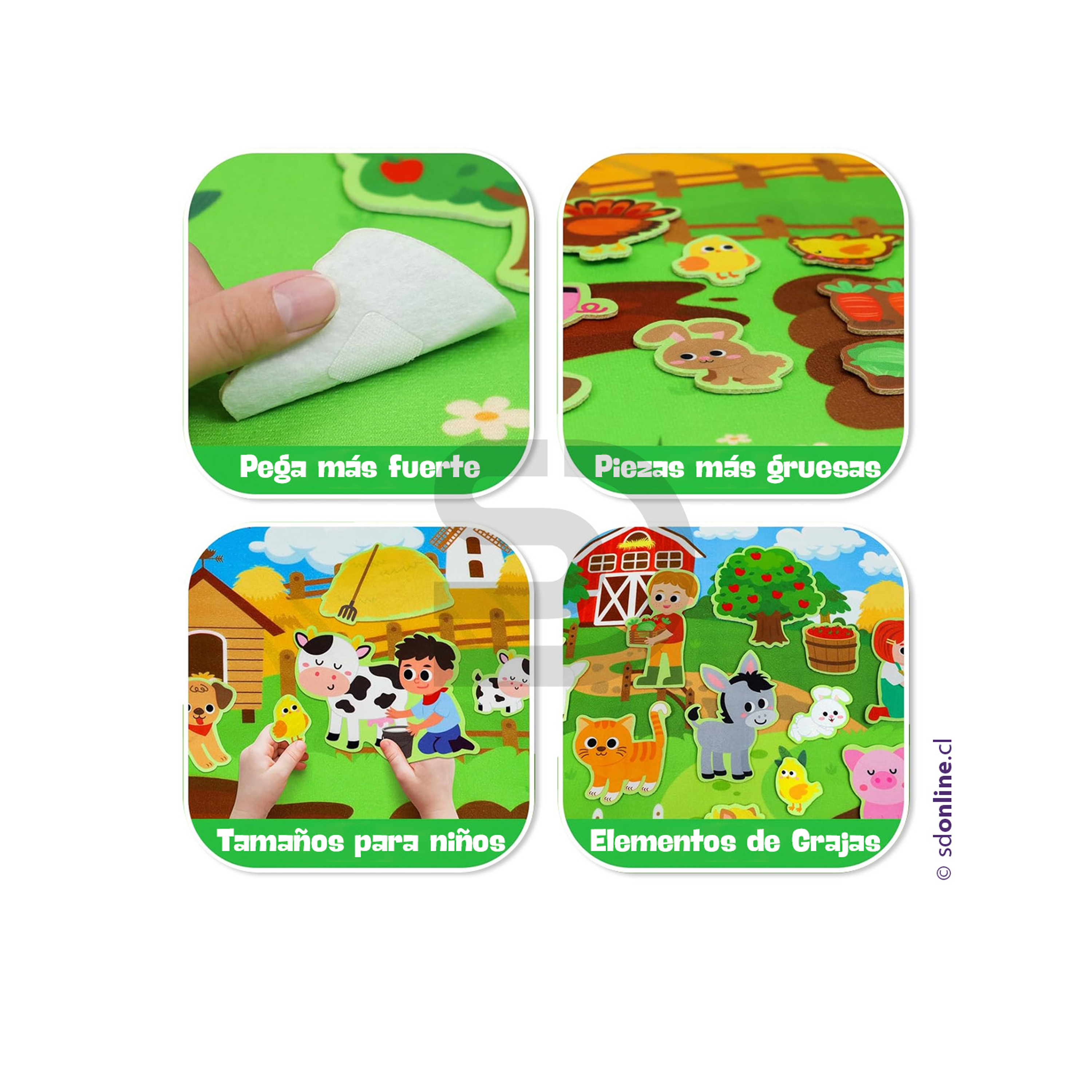 Tablero de fieltro desmontable organizo mi granja 2