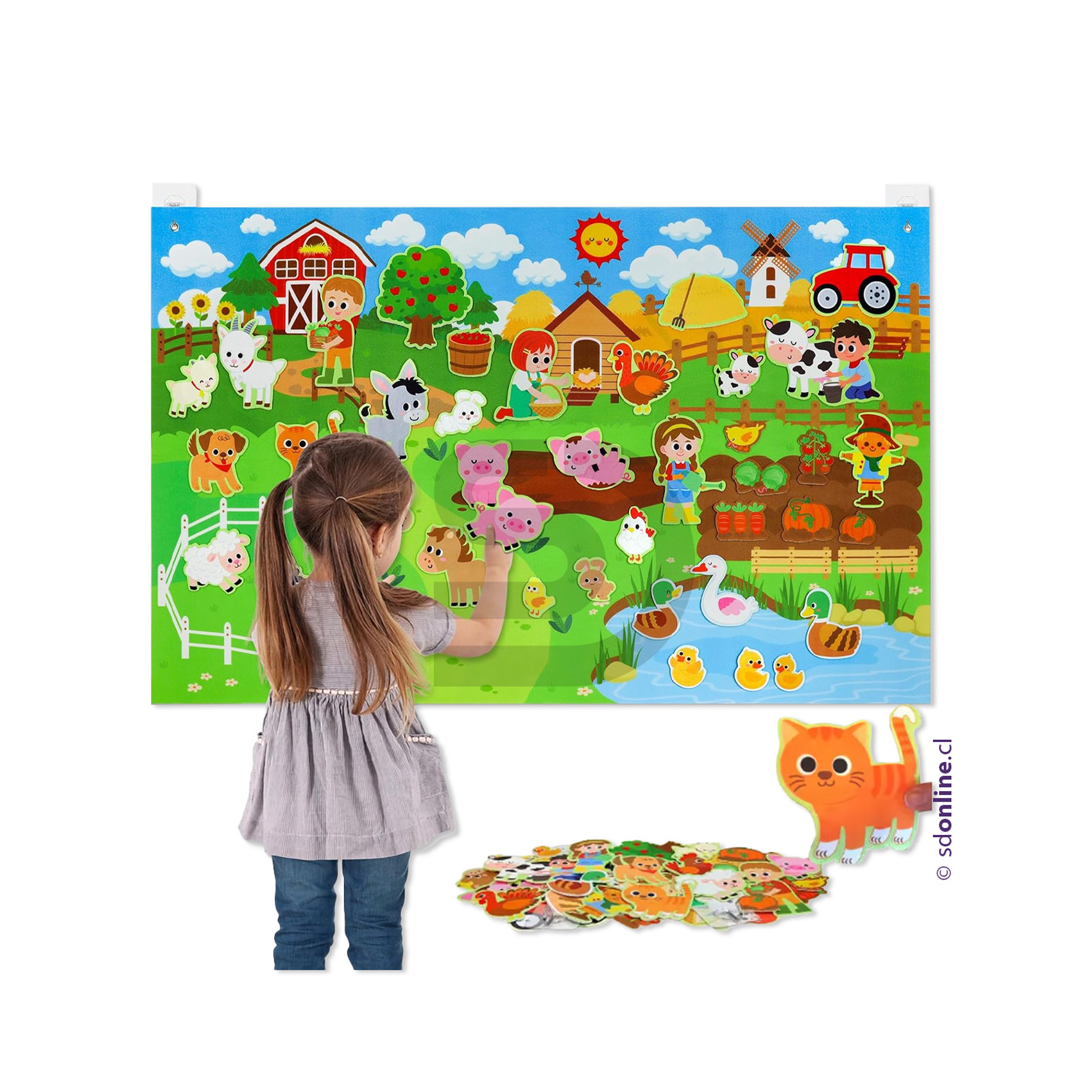 Tablero de fieltro desmontable organizo mi granja 1