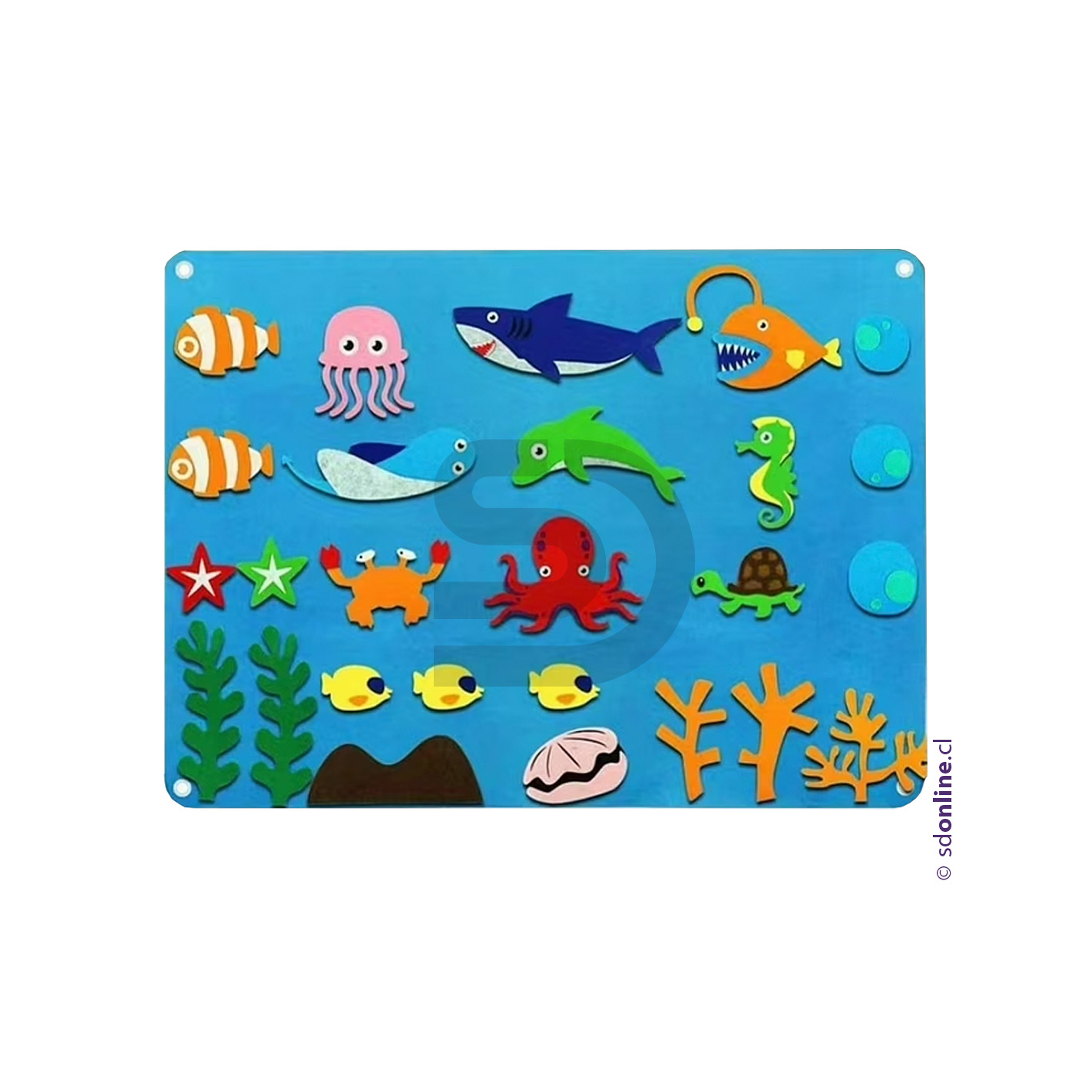 Tablero de fieltro desmontable animales del océano 1