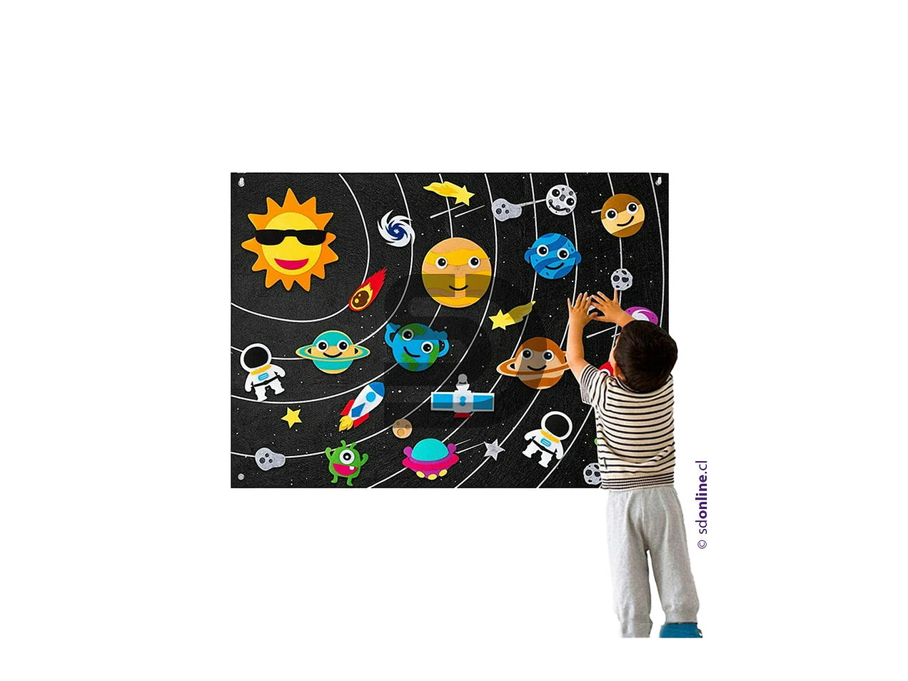 Tablero de fieltro desmontable sistema solar 1