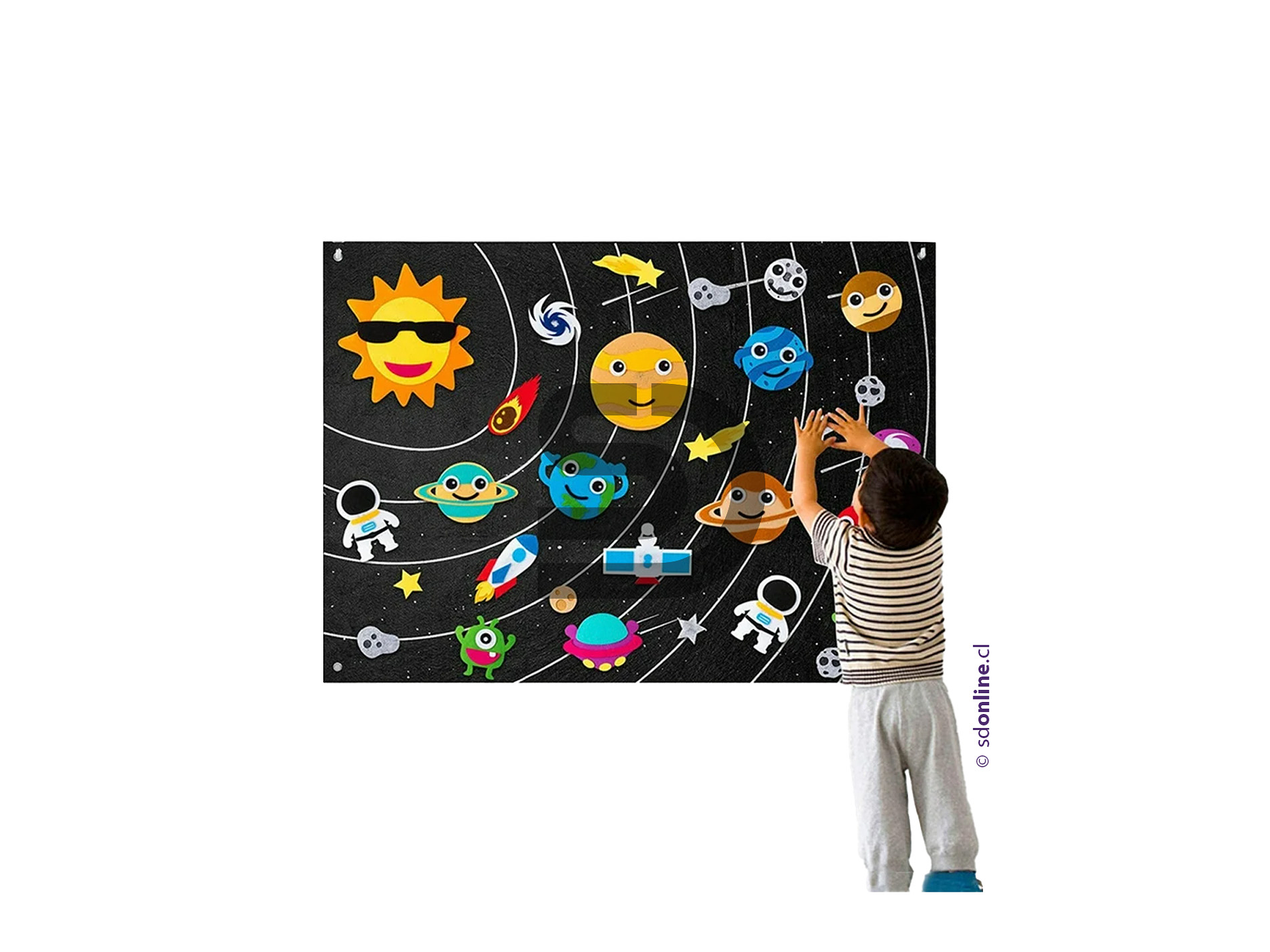 Tablero de fieltro desmontable sistema solar 1