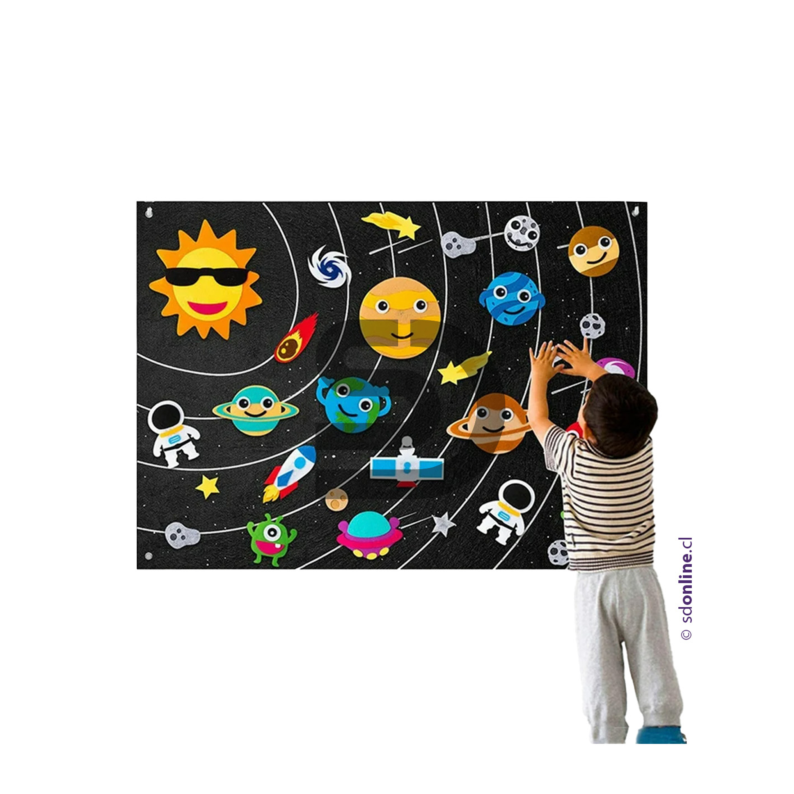 Tablero de fieltro desmontable sistema solar 1