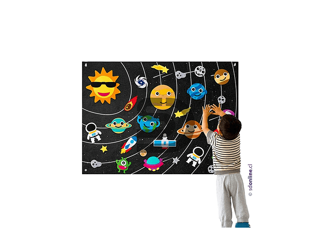 Tablero de fieltro desmontable sistema solar 1